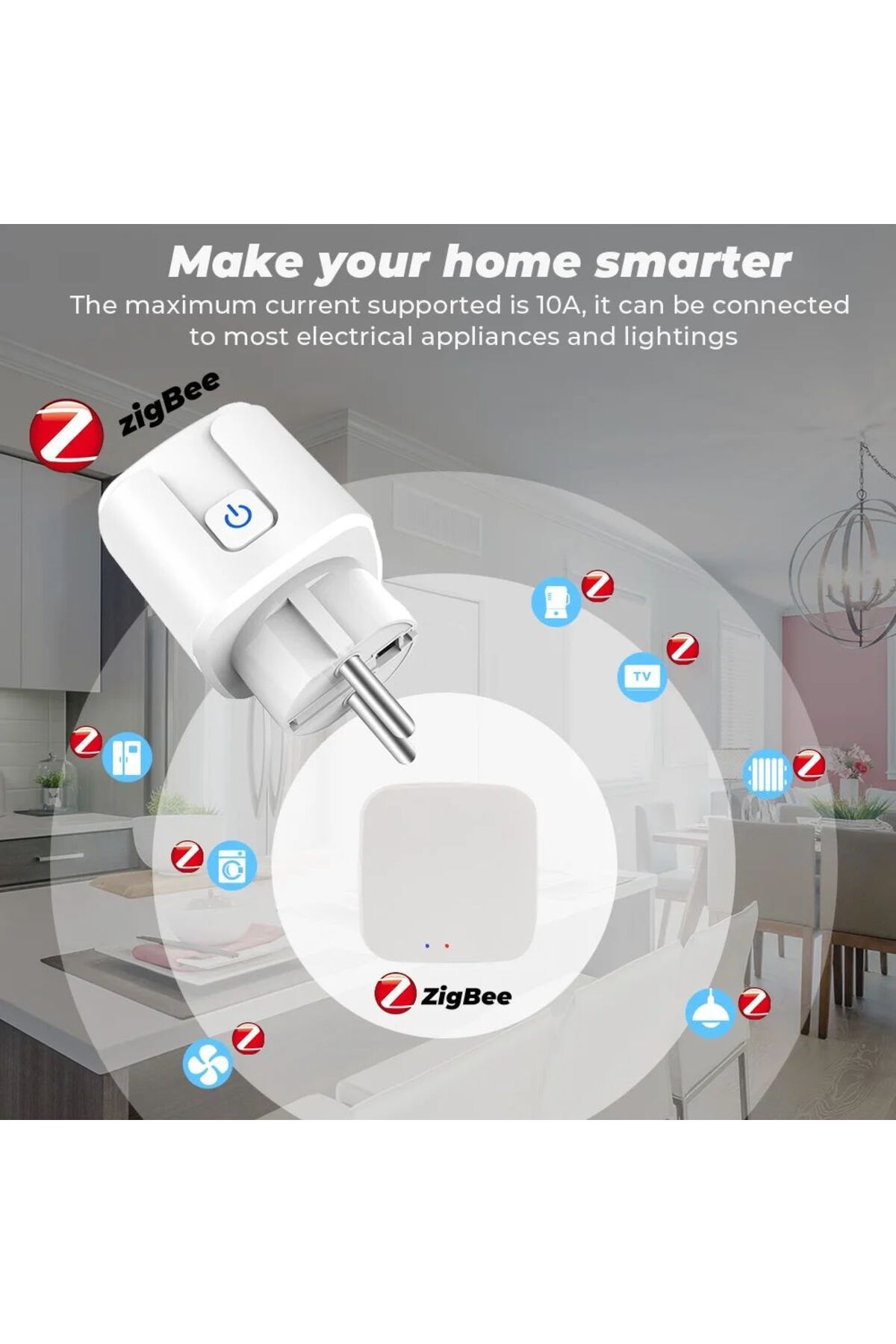 Choice-1pcs Tuya Smart Plug Zigbee Eu 20a Socket With Power Monitor Timing Voice Control Smart Home Wireles 2
