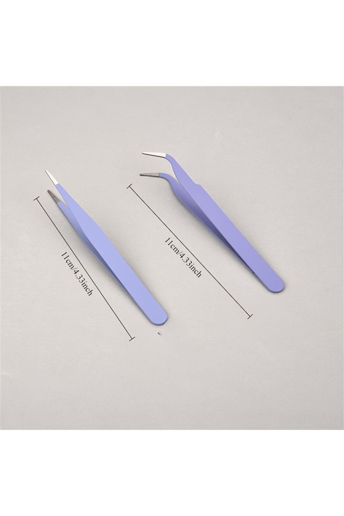 Choice-Purple 2pcs Stainless Steel Precision Tweezers, Color Scrapbook Tweezers, Straight And Curved Head T 4