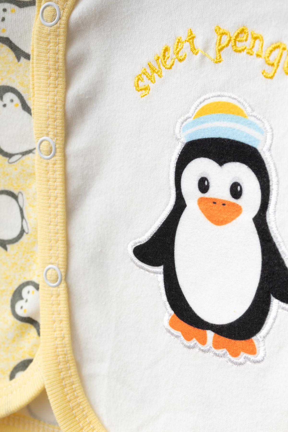 yukobaby bebeğiniz için en doğalı Bebek Penguenli 3'lü Yenidoğan Hastane Çıkışı Zıbın Seti Bebe Takımı yk231224 fotoğrafı 2 (önizleme)