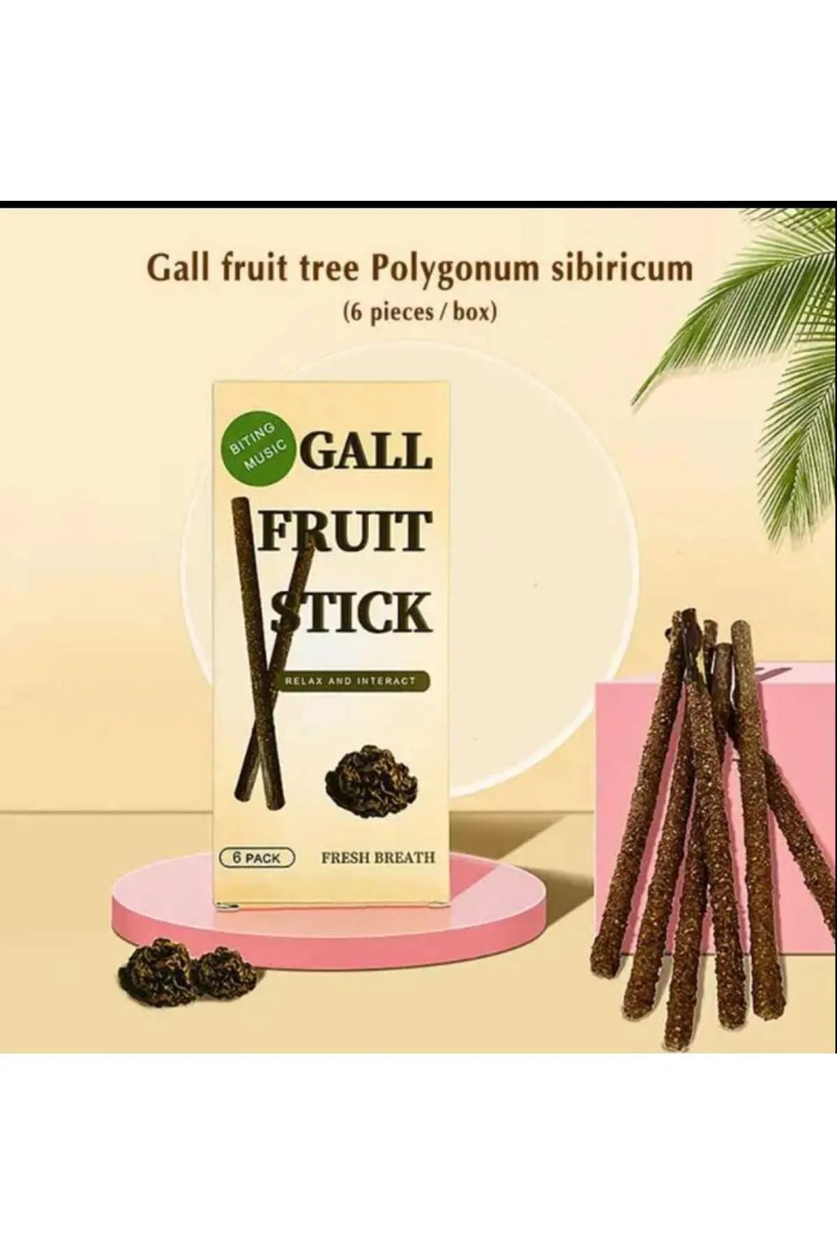 TİNEKE-6 Natural Fruit Flavored Matatabi Catnip Sticks and Gall-Fruit-Stick Cat Catnip Branch 1