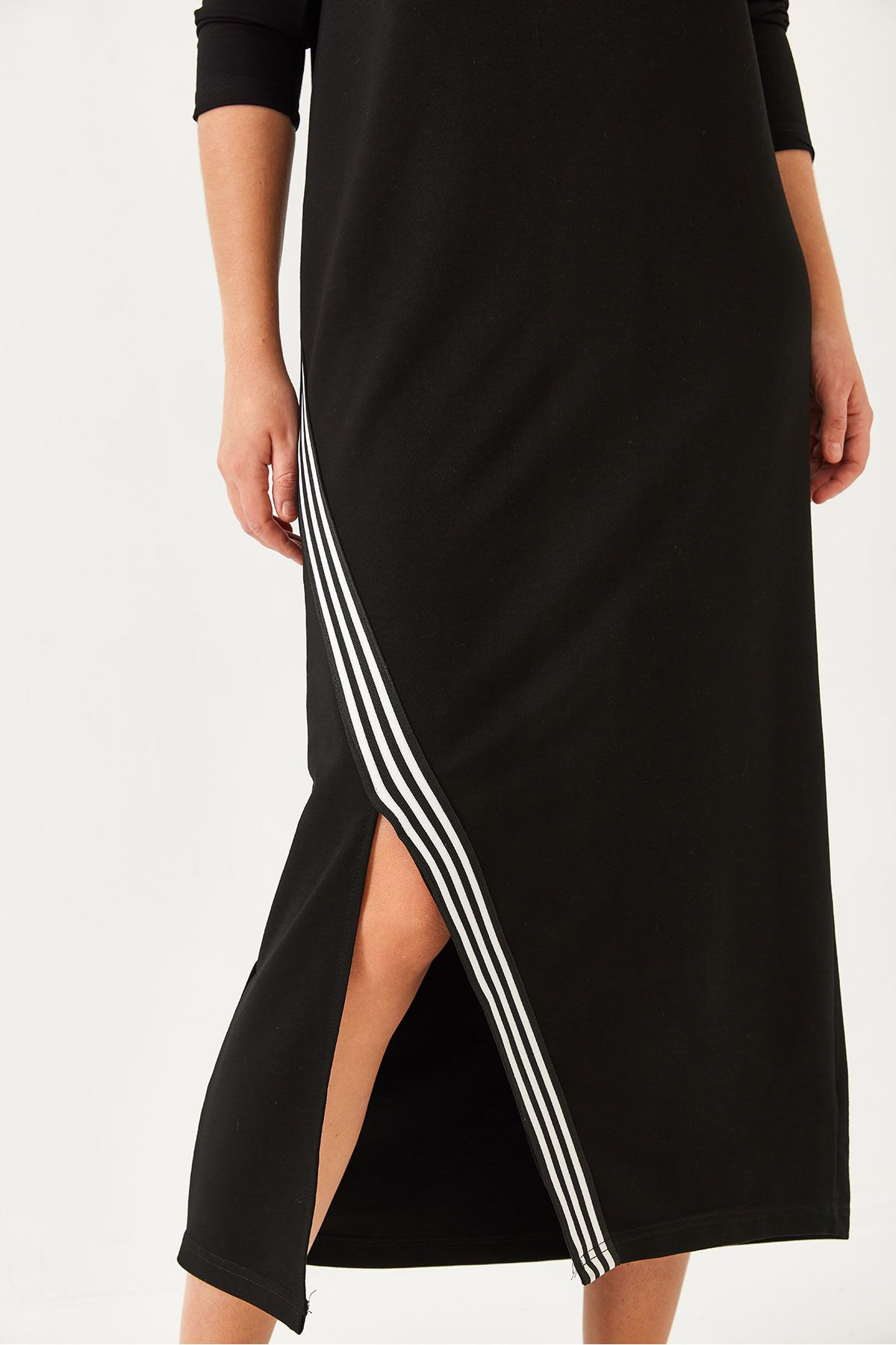 Bianco Lucci-Női Basic elöl hasított csíkos részlet hosszú ruha 8061 60351343 5