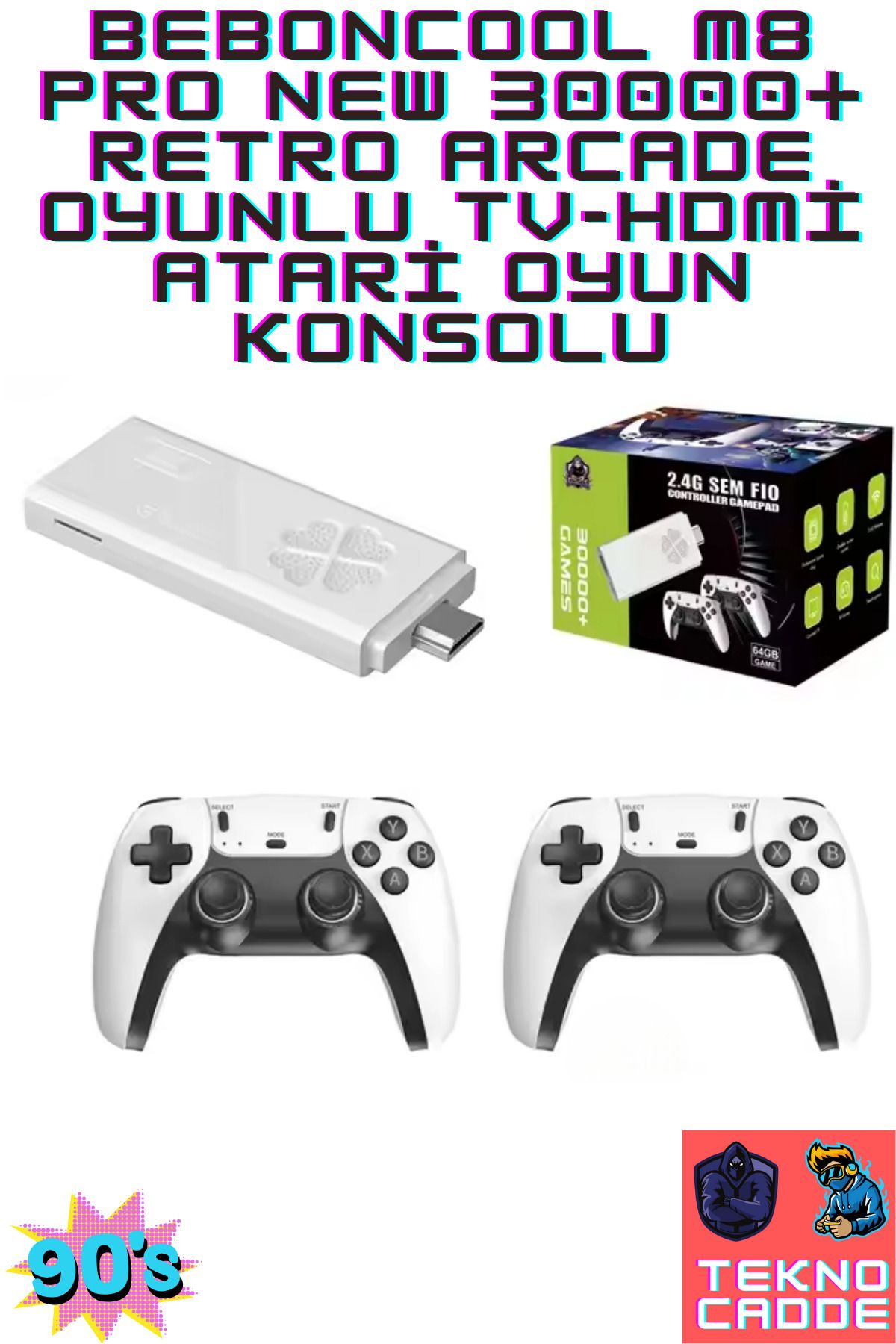 beboncool M8 PRO NEW 30000+ Oyunlu Retro Arcade Oyun Konsolu Atari