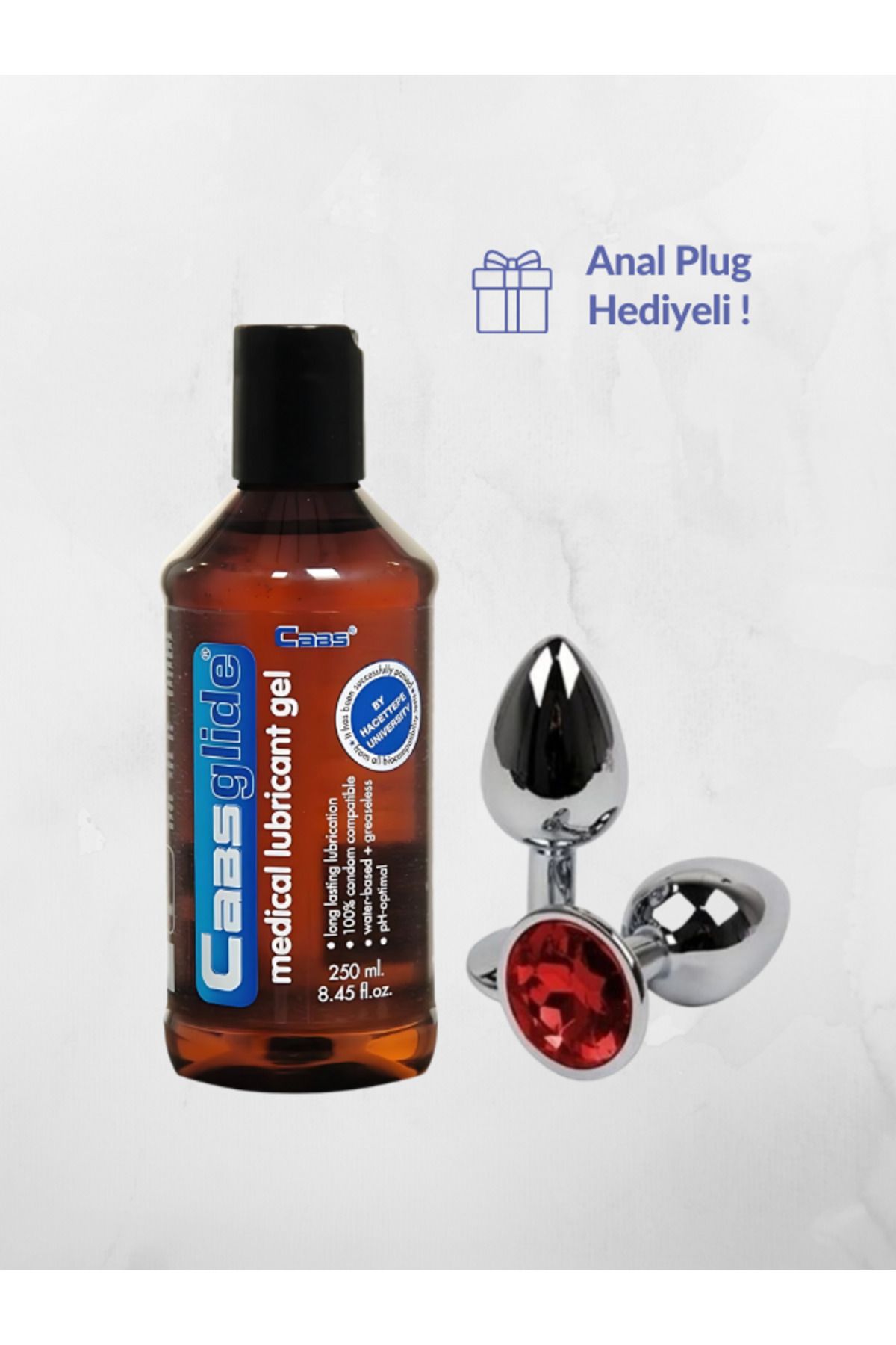 AŞKIN DEPOSU AŞKINDEPOSU Cabs Glide Kayganlaştırıcı Jel 250ml Anal Plug Paket Seti