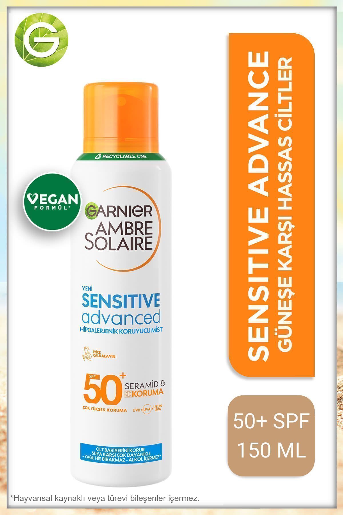 Garnier Yeni Formülü İle Yüksek Etkili Güneş Koruyucu Vücut Güneş Kremi SPF50 150 ML KeyNew136