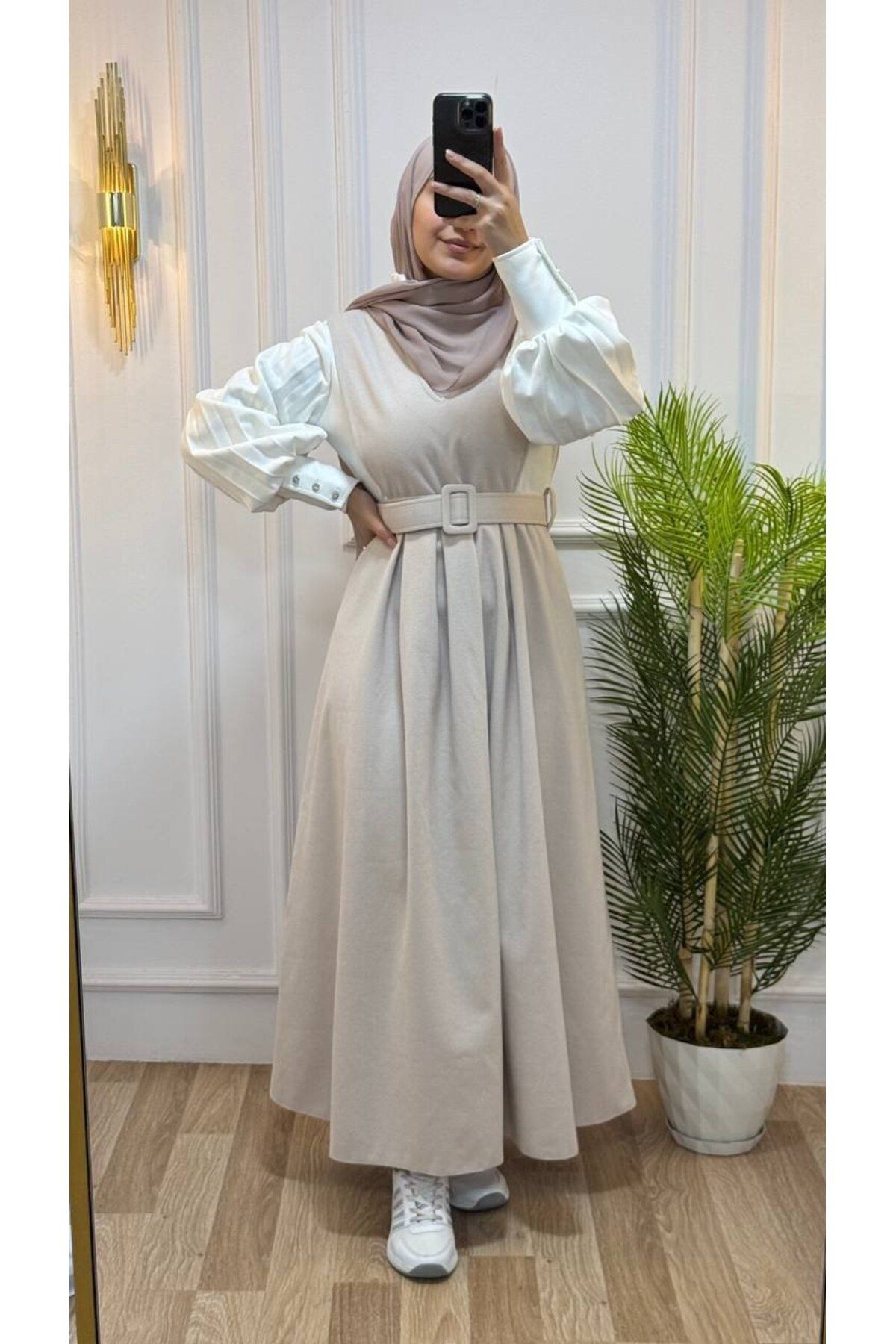 MERRY ME-Stylish Hijab Winter Dress - 2-Piece Balloon Sleeve Design 2