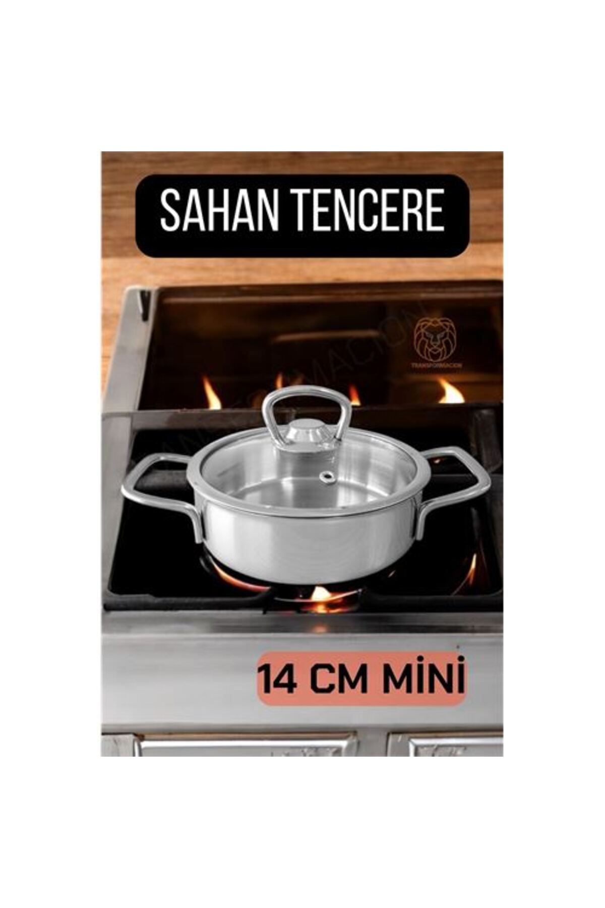Transformacion ModaCar Kapaklı Sahan Tencere 14 cm Mini Paslanmaz Çelik
