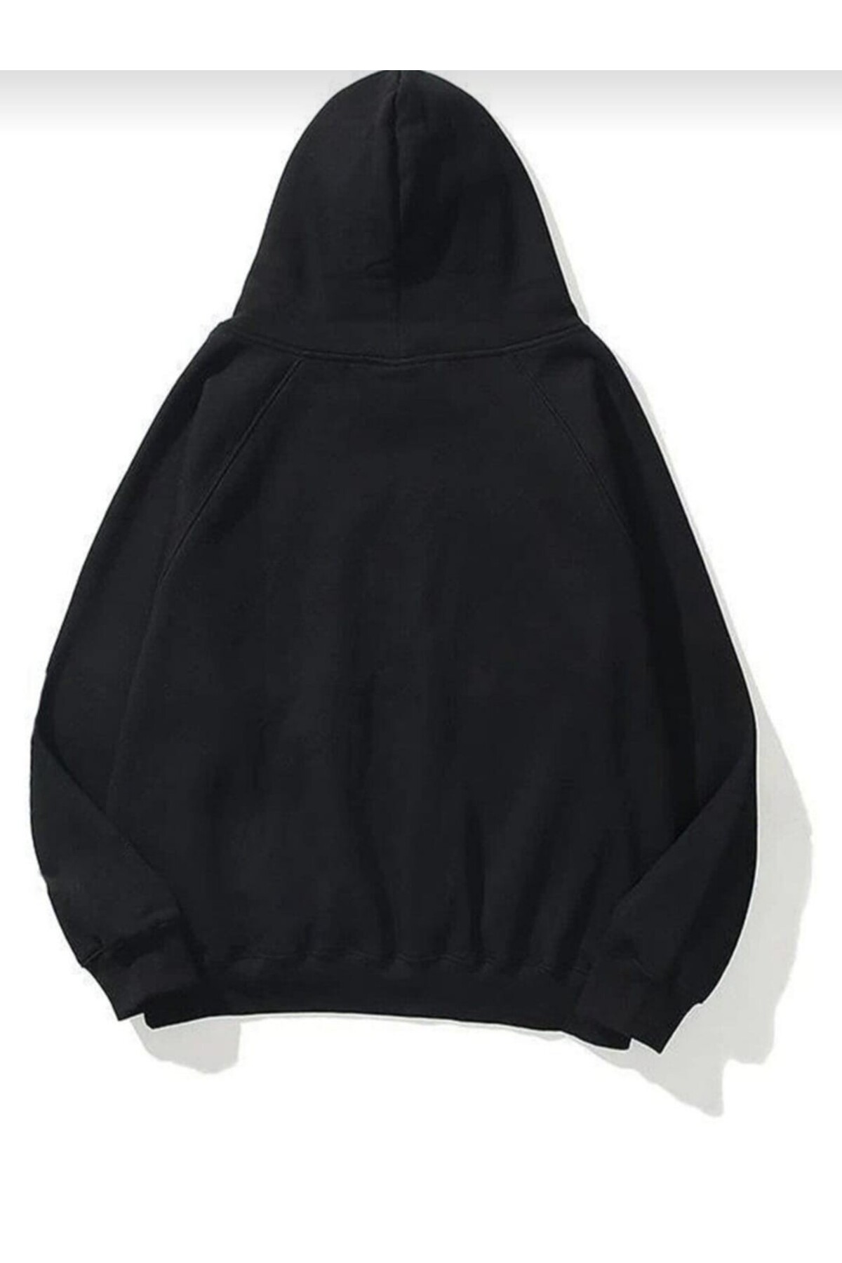 Unisex Basic Sweatshirt Kapşonlu Hoodie Reverse Taş Baskılı  %100 Pamuklu — مشکی 5MODAIŞIK154 — تصویر 4 از 4