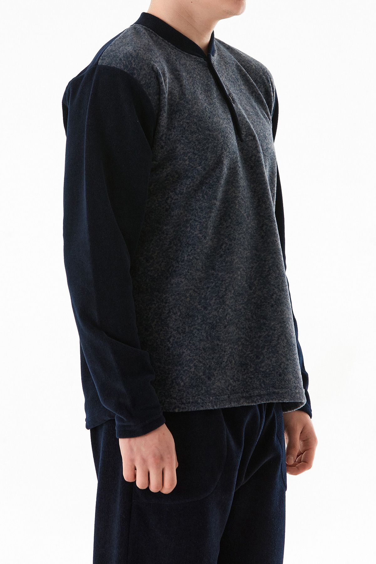 Fulla Moda-Комплект пижама от полар с копчета и яка на точки 4