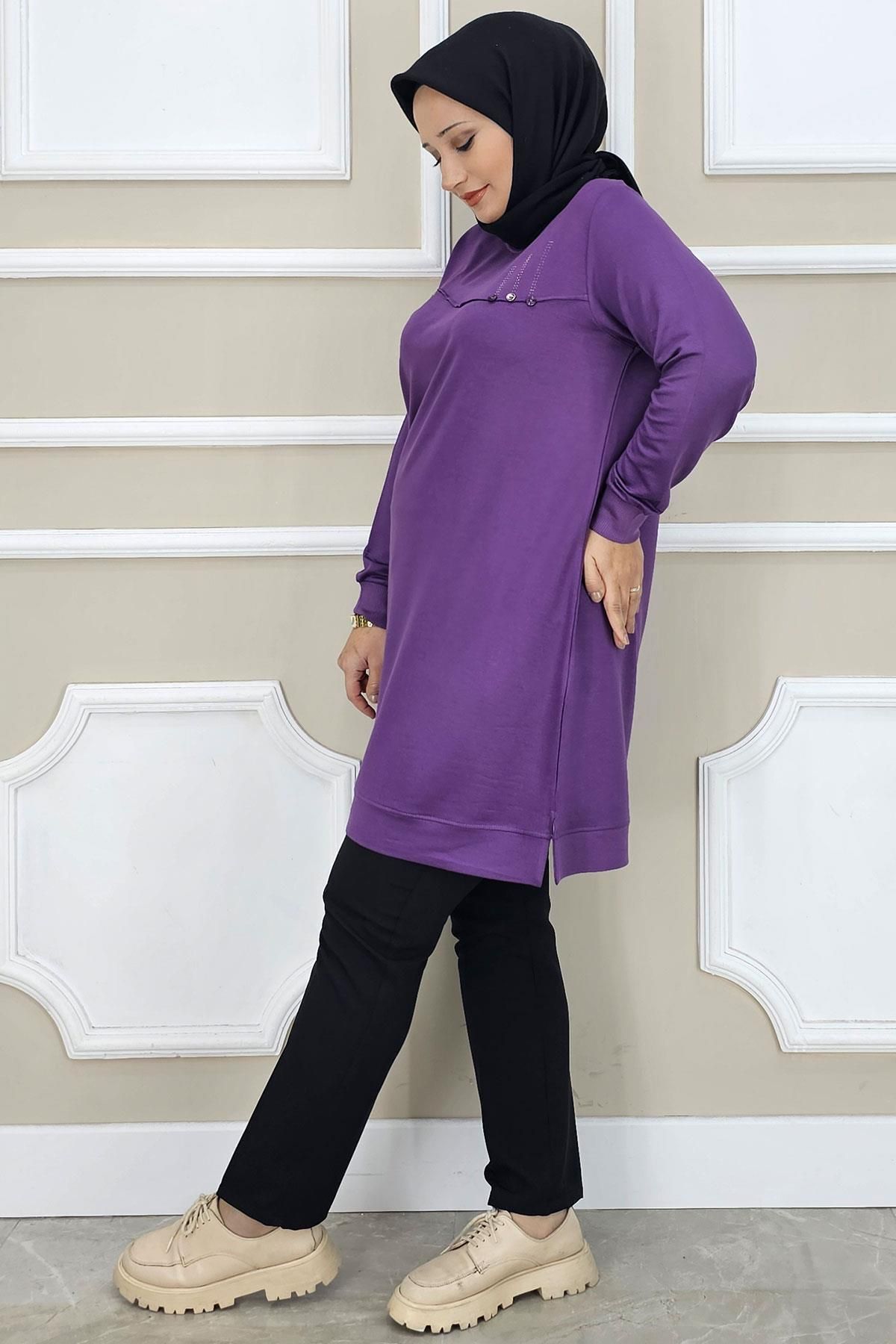 MYSTİL-إكسسوارات حجرية بأزرار خياطة للنساء، تفاصيل تونيك 1
