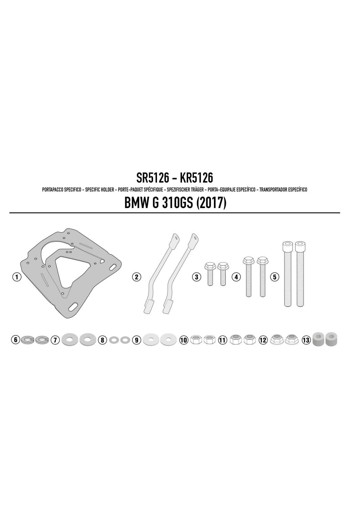 Givi BMW G310 GS (17 > 23)  Arka Çanta Taşıyıcısı (Givi SR5126)