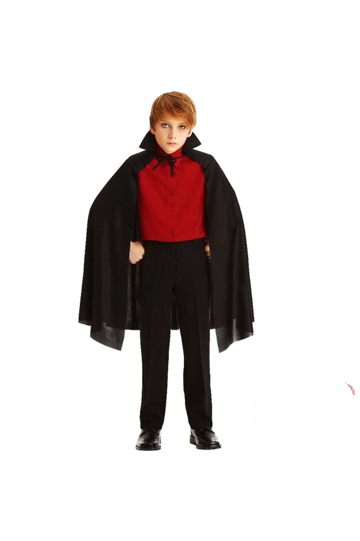 BRL Siyah Yakalı Pelerin - Vampir Pelerin - Dracula Pelerin 90 Cm