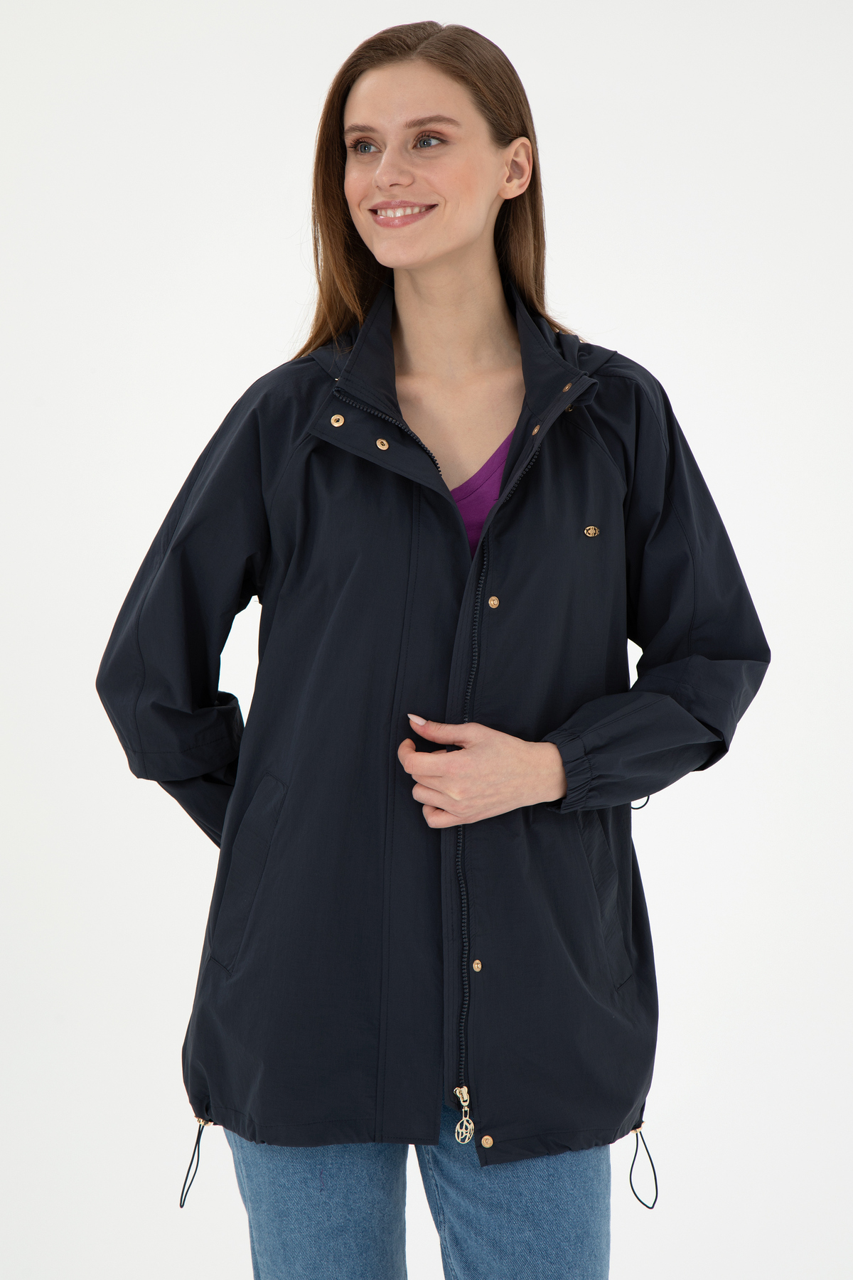 U.S. Polo Assn. Kadın Lacivert Trençkot 50297094-VR033 görsel 3