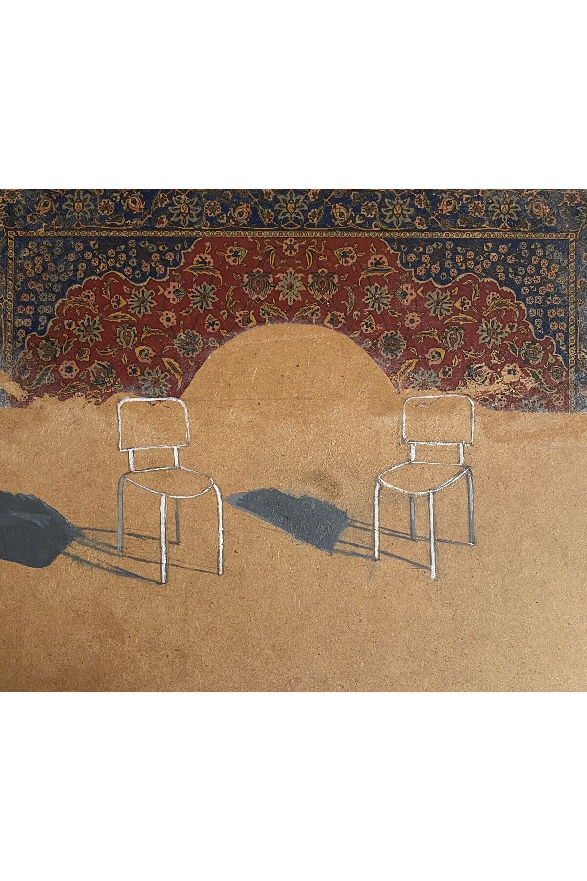 artoloji Nadir Ekici - Yokluğun Diyaloğu 2 - 2024 - Mdf üzerine karışık teknik - 20x25 cm