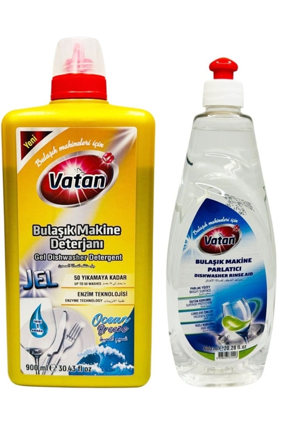 Vatan bulaşık makinesi deterjanı jel 900 ml + parlatıcı 600 ml