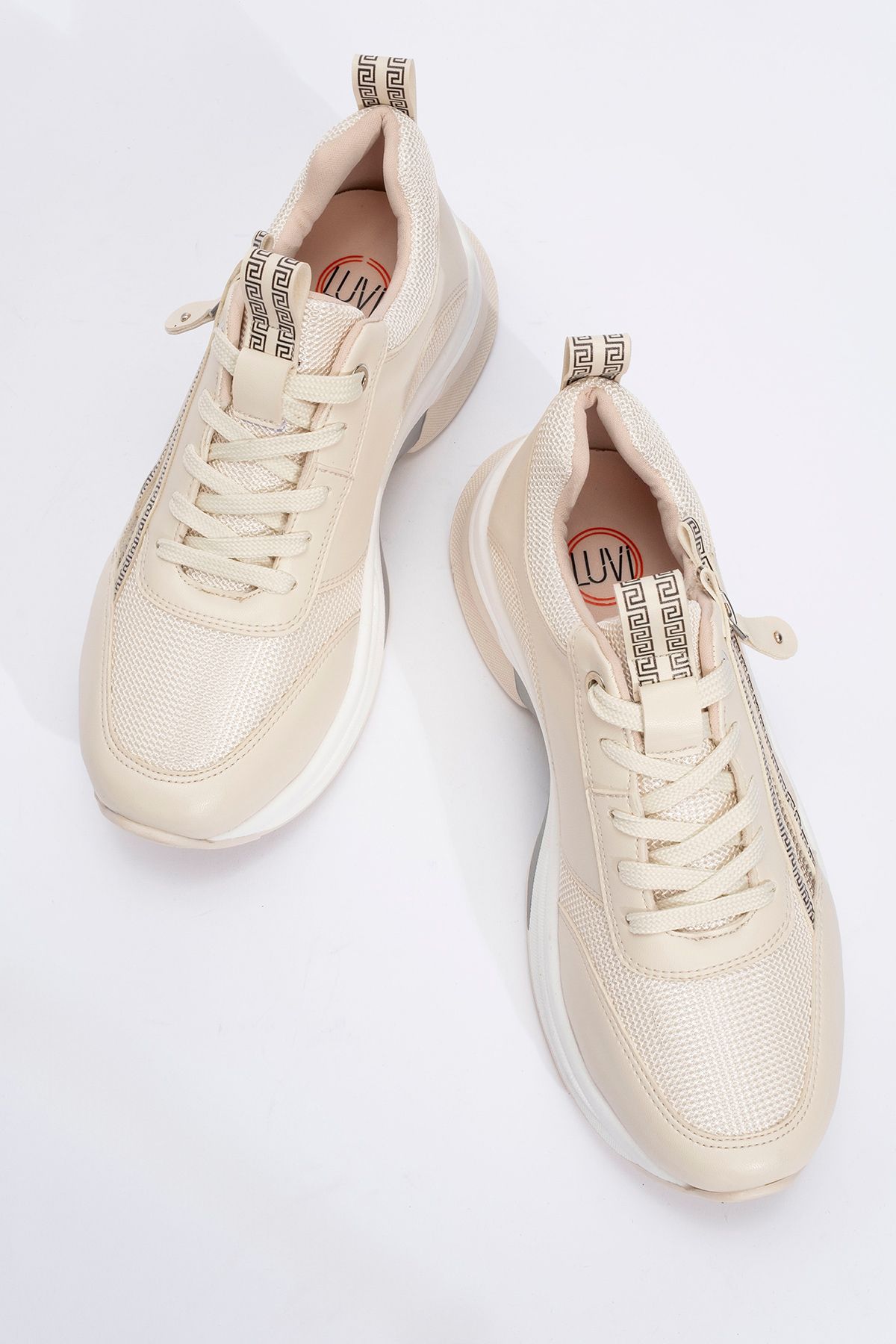 اسنیکر زنانه Oude Ekru zippered Zippered Base Sport کفش ورزشی luvishoes