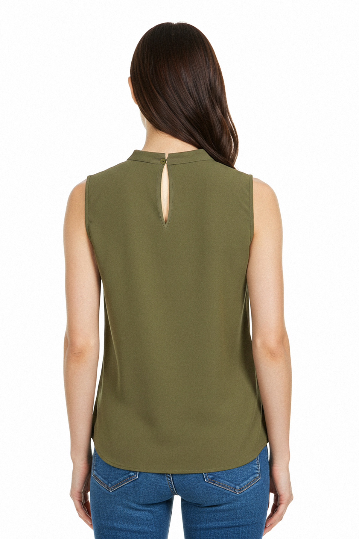 Trendyol Curve-Grüner Modal-Stoff, geraffte, detaillierte, ärmellose, gestrickte Plus-Size-Bluse TBBSS25AF00010 7