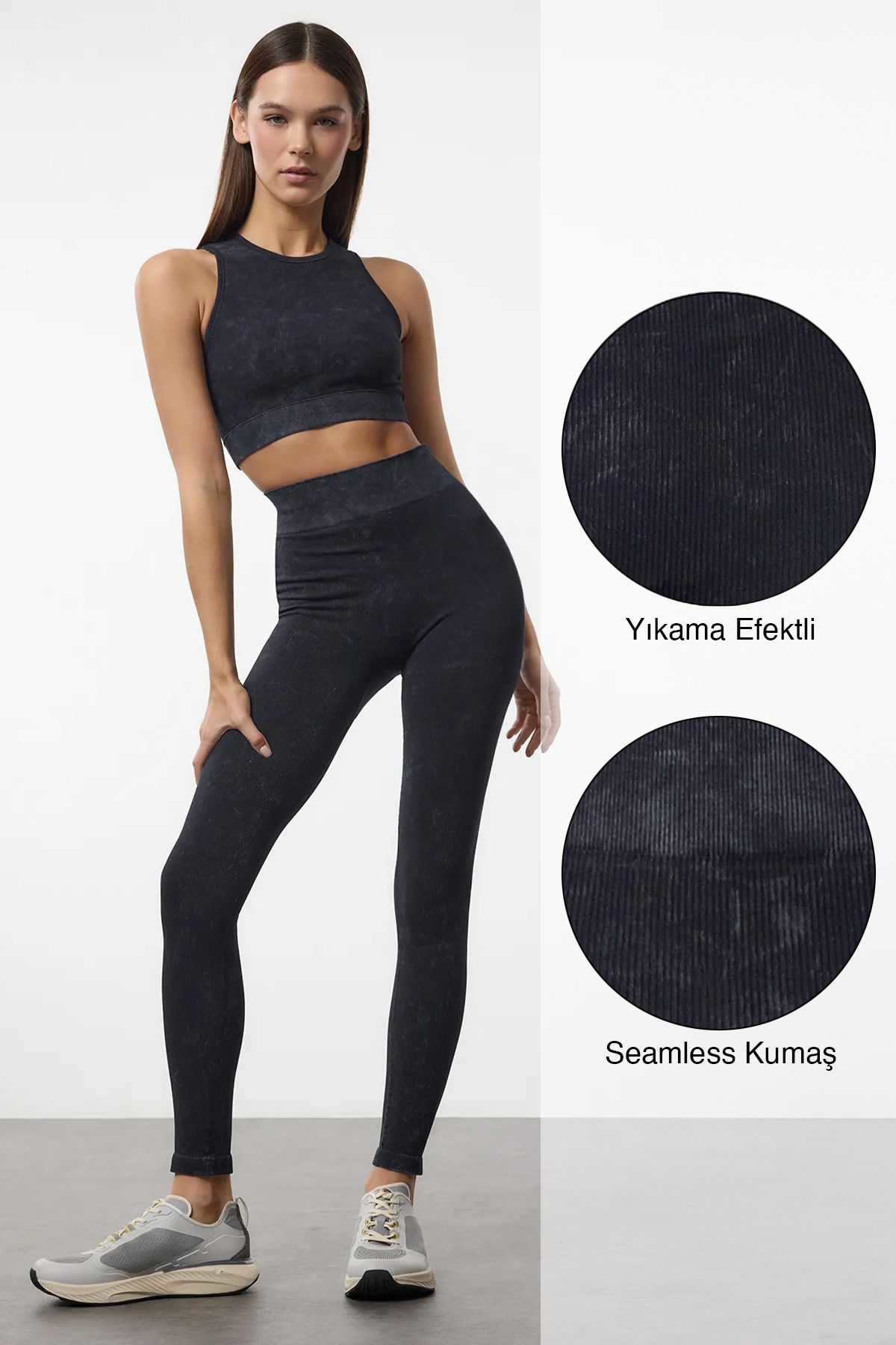 Trendyol Collection Colanți Sport Fără Cusături Albastru Închis Pe Toată Lungimea - Femeie - XS/S