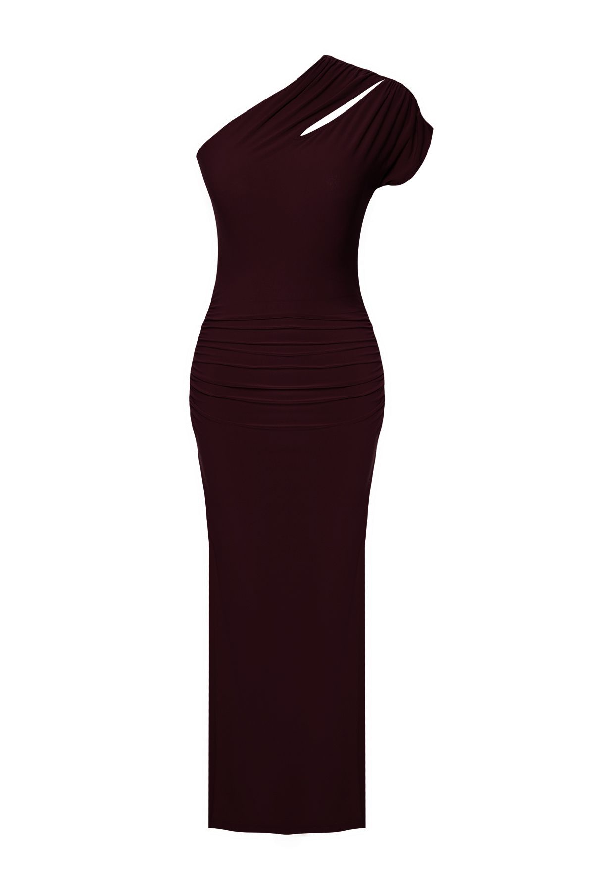 Trendyol Collection-Barna Midi béleletlen estélyi ruha éjszakai ballagási ruha TPRSS25EL00064 3