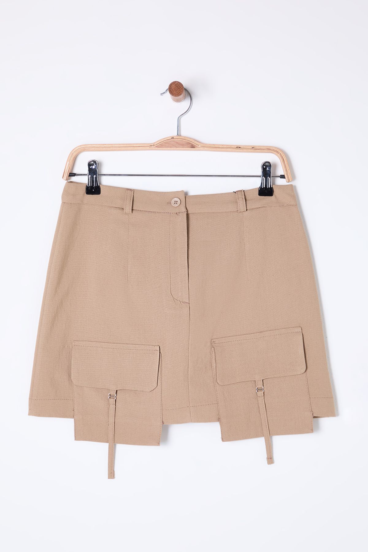 Trendyol Collection-Mink Utility Pocket Detailed Mini Shorts Sukně Twoss25Sr00025 7