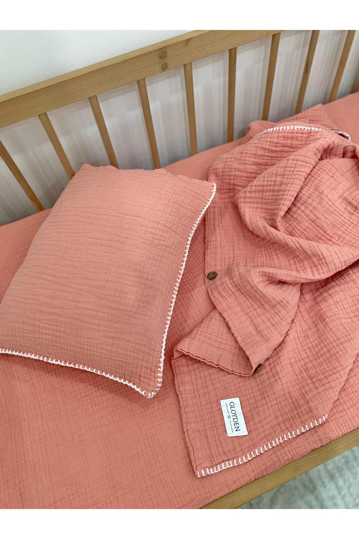 GLOYDEN Park Yatak Bebek Müslin Nevresim Takımı Pembe 70x110 fotoğrafı 2 (önizleme)