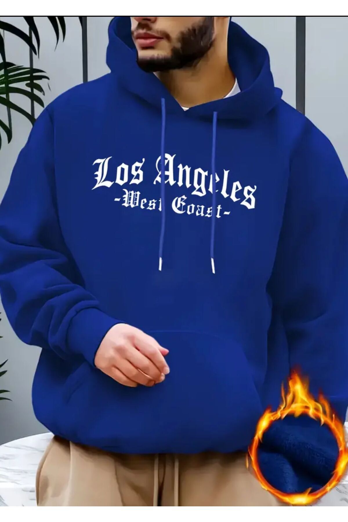 Moda Glo Los Angeles Baskılı Kapüşonlu Sweatshirt