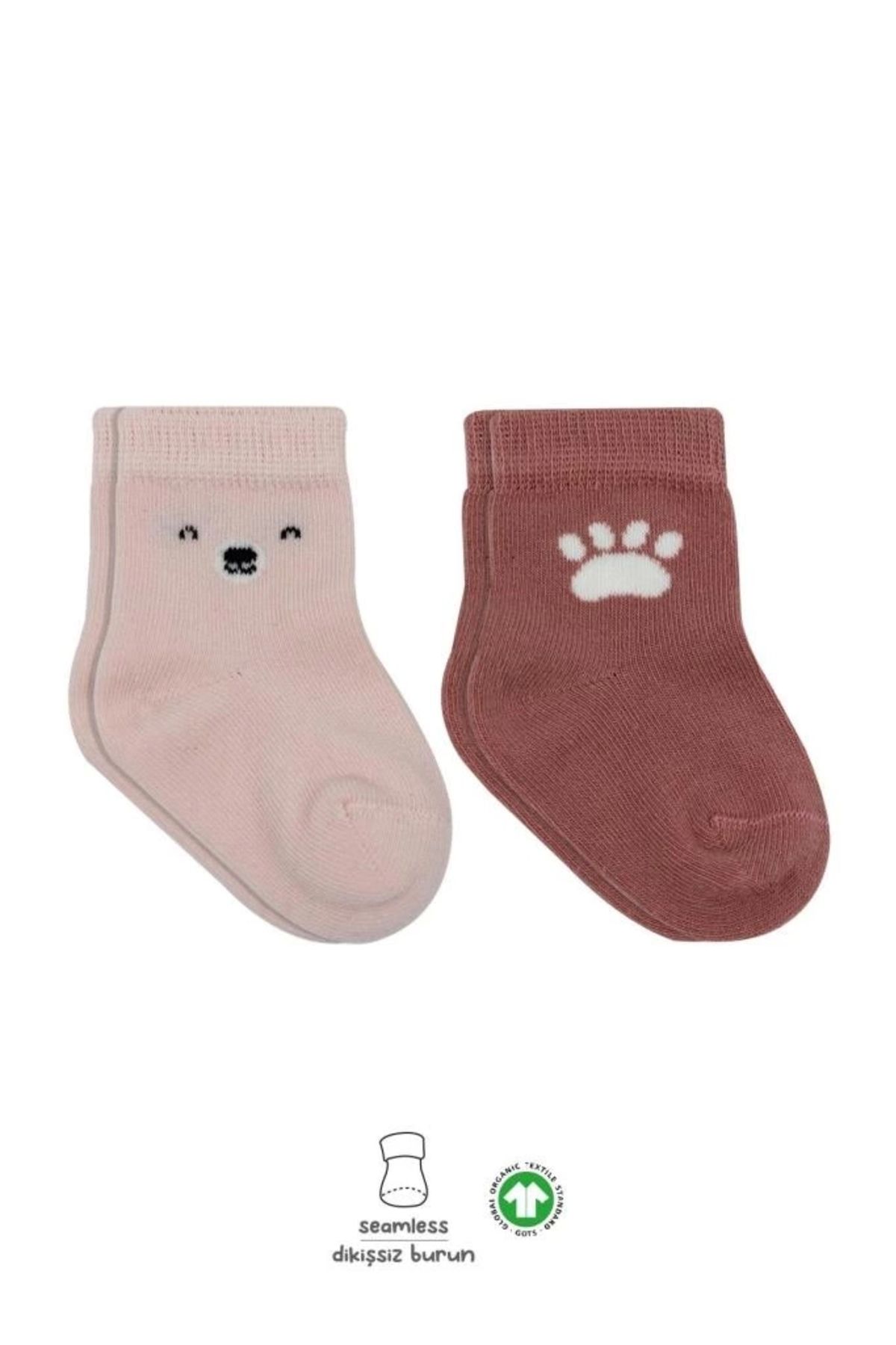 NessiWorld Bistyle Bear Penye Soket Çorap 2'Li BS10116 Pembe