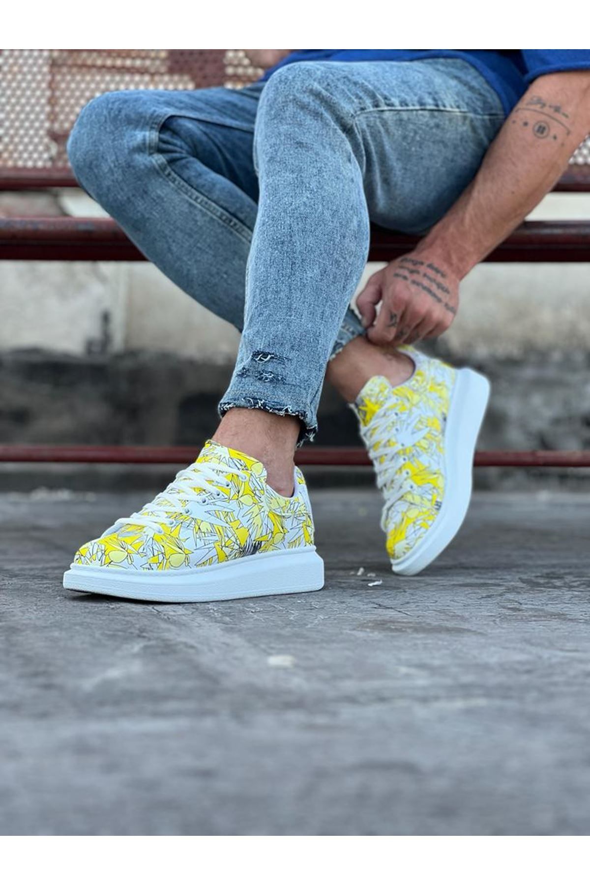 Wagoon-Wg501 Yellow High Dyed Men's Casual Shoes 2