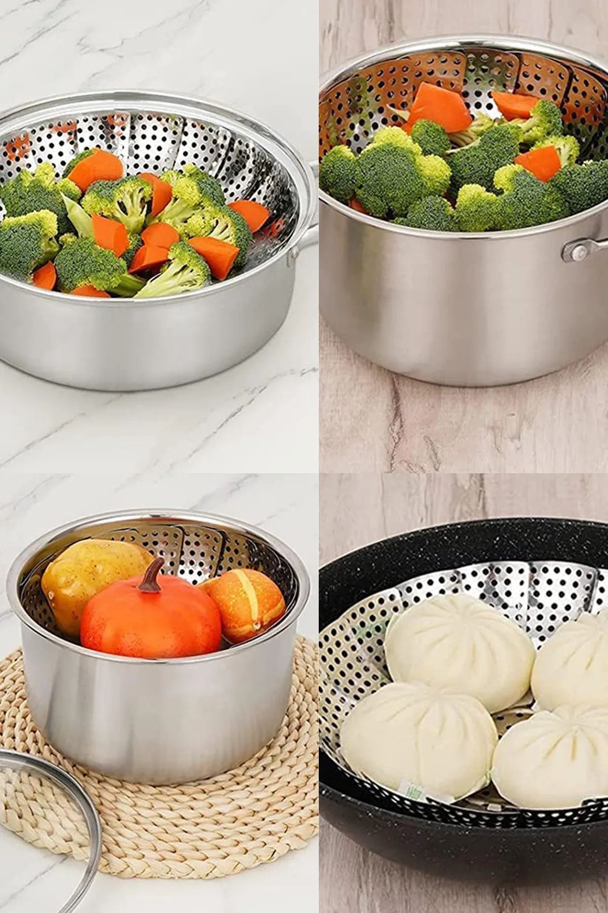 MAROKEN-Steaming Vegetable Cooker Vegetable Boiling Strainer Cooking Apparatus Spiral Vegetable Chopper 7