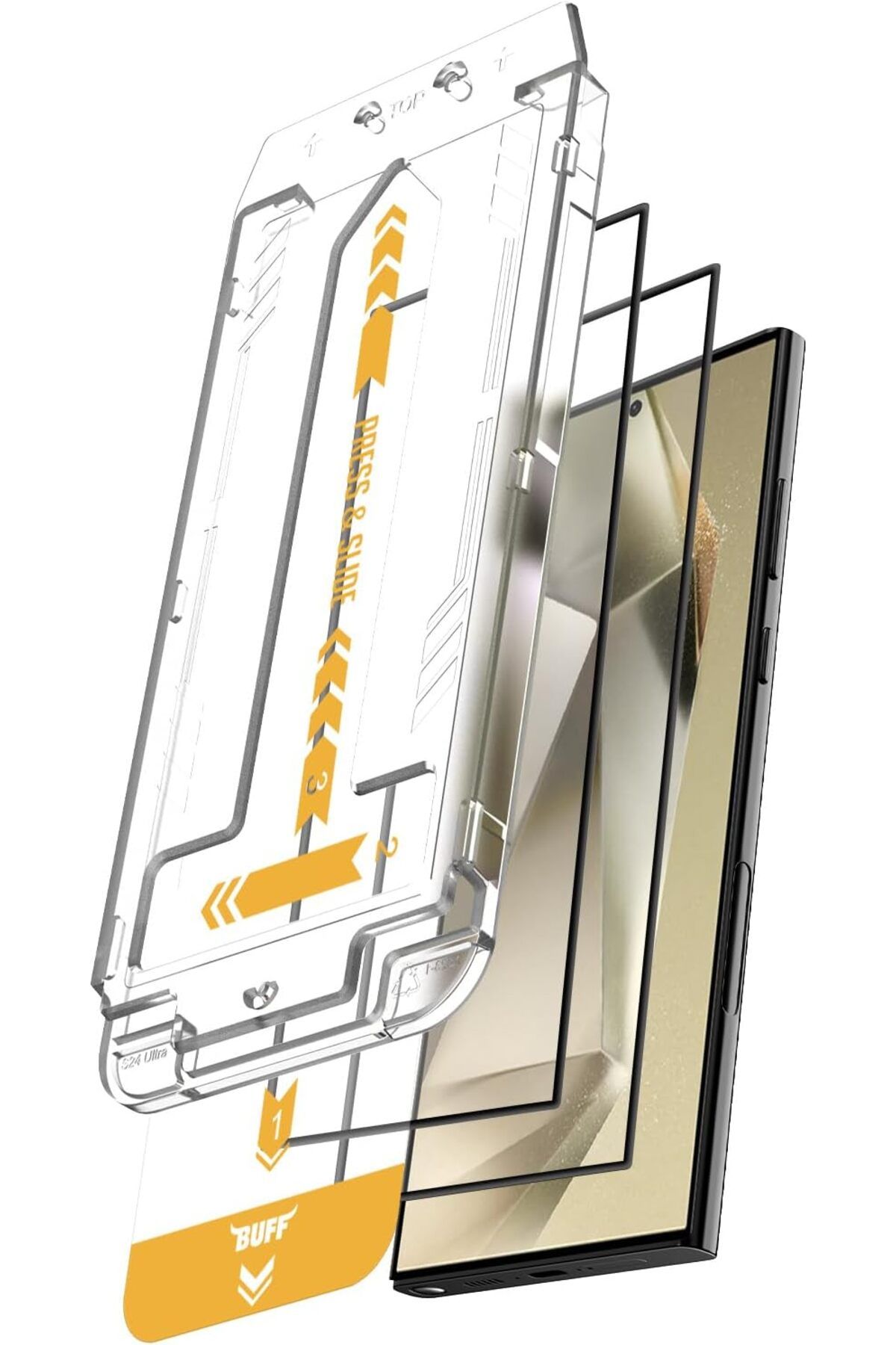 MCreative crashop LABS Galaxy S24 Serisi İle Uyumlu 5D EasyFit 2 Adet Kolay Uygulama Aparatlı Ekran Koruyucu