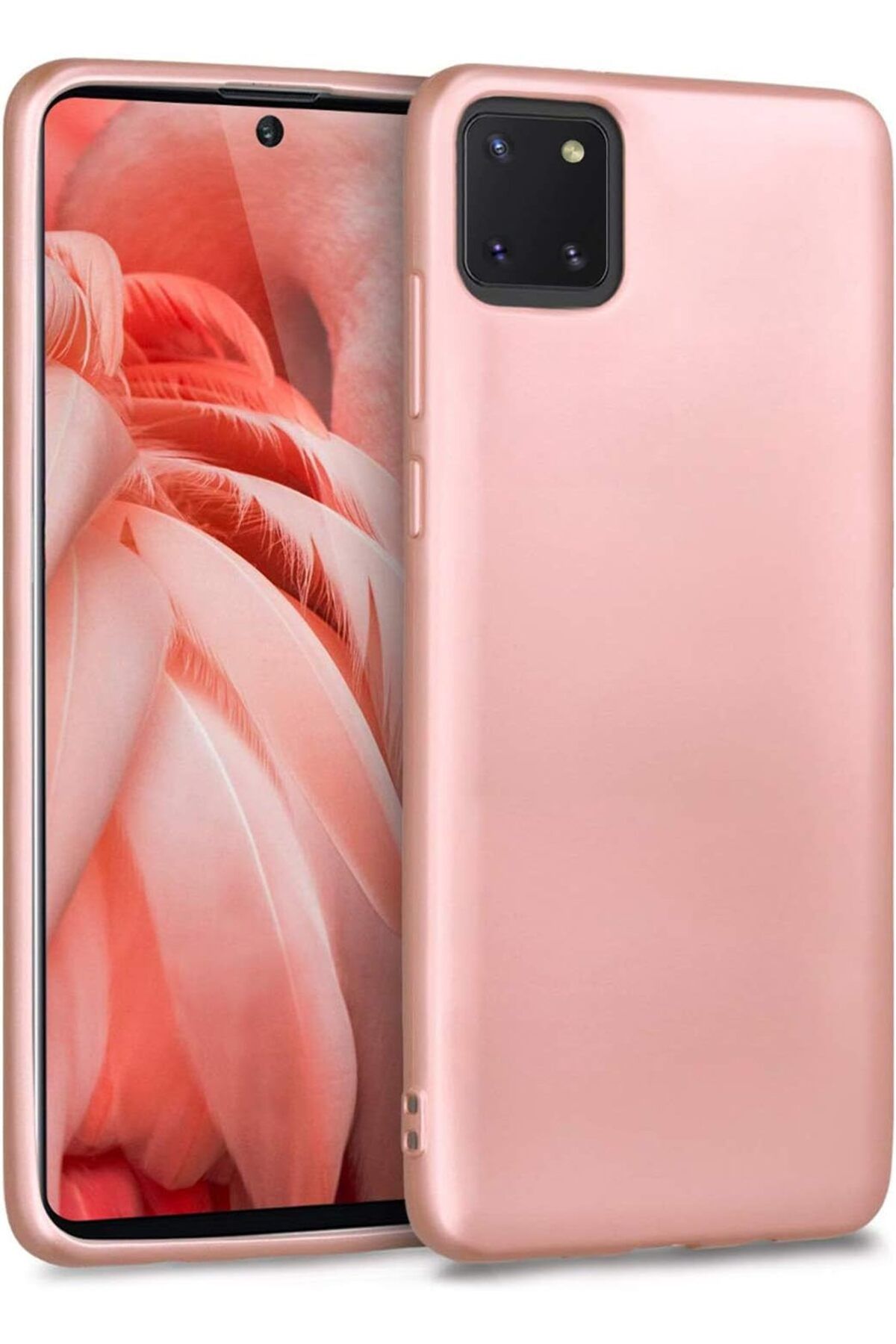 STOREMAX efshopx Matte Silicone Samsung Galaxy A81 (Note 10 Lite) için Kılıf Rose Gold [Galaxy A81 ile Uyu