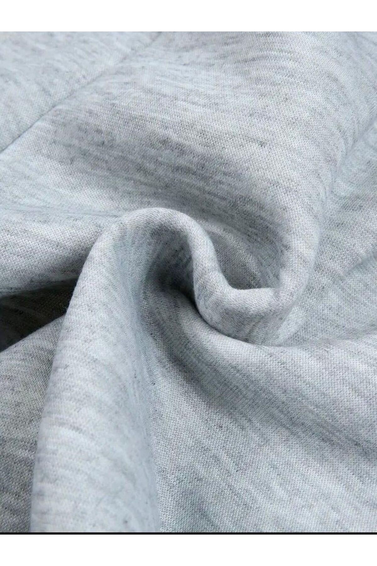 FİTGO Gri Unisex Battal Boy Paçası Lastikli Eşofman Altı görsel 2