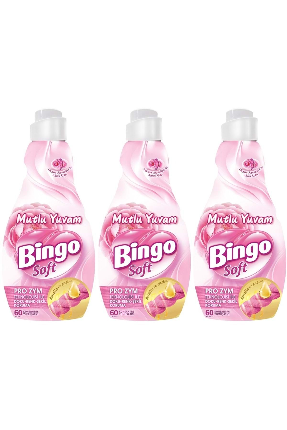 Bingo Soft Çamaşır Yumuşatıcı Konsantre 1440ML Mutlu Yuvam (3 Lü Set)