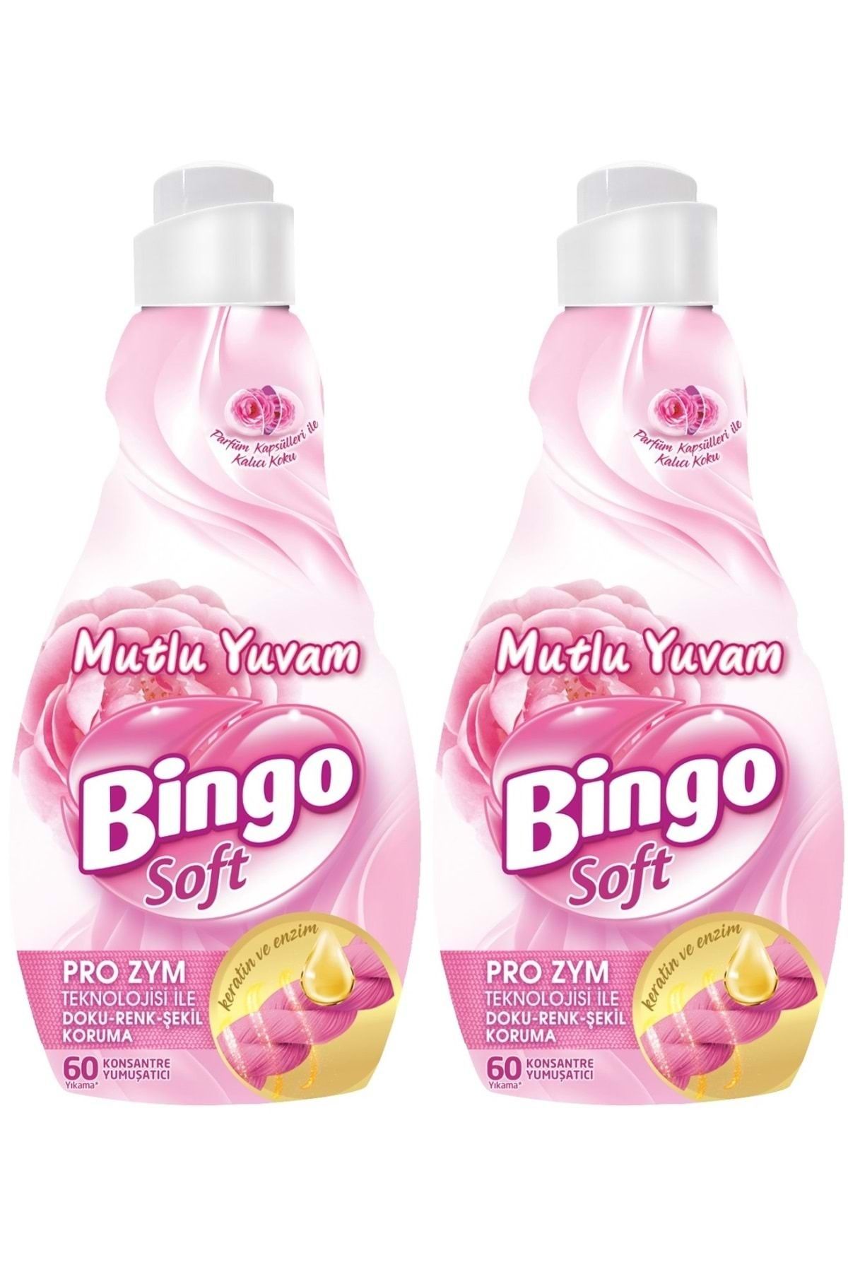 Bingo Soft Çamaşır Yumuşatıcı Konsantre 1440ML Mutlu Yuvam (2 Li Set)