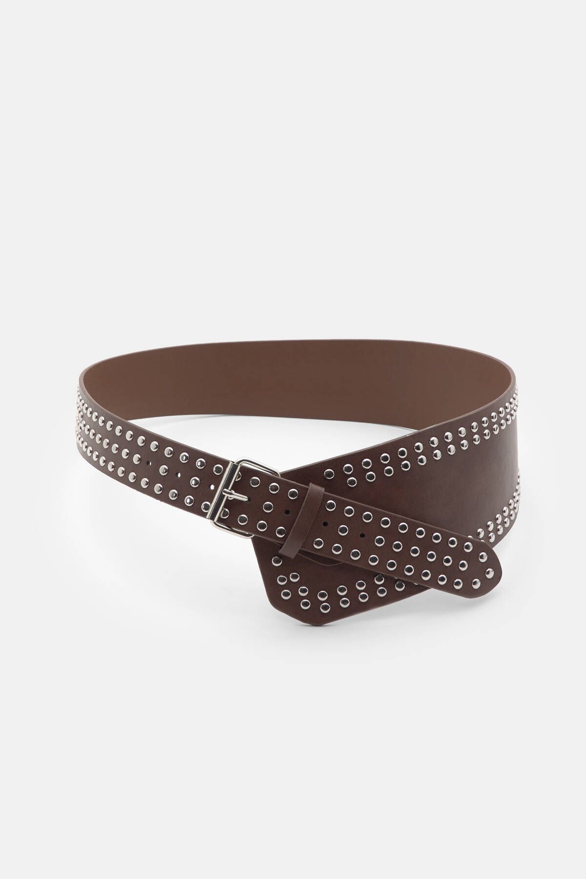 کمربند چرم مصنوعی Pull & Bear Studded