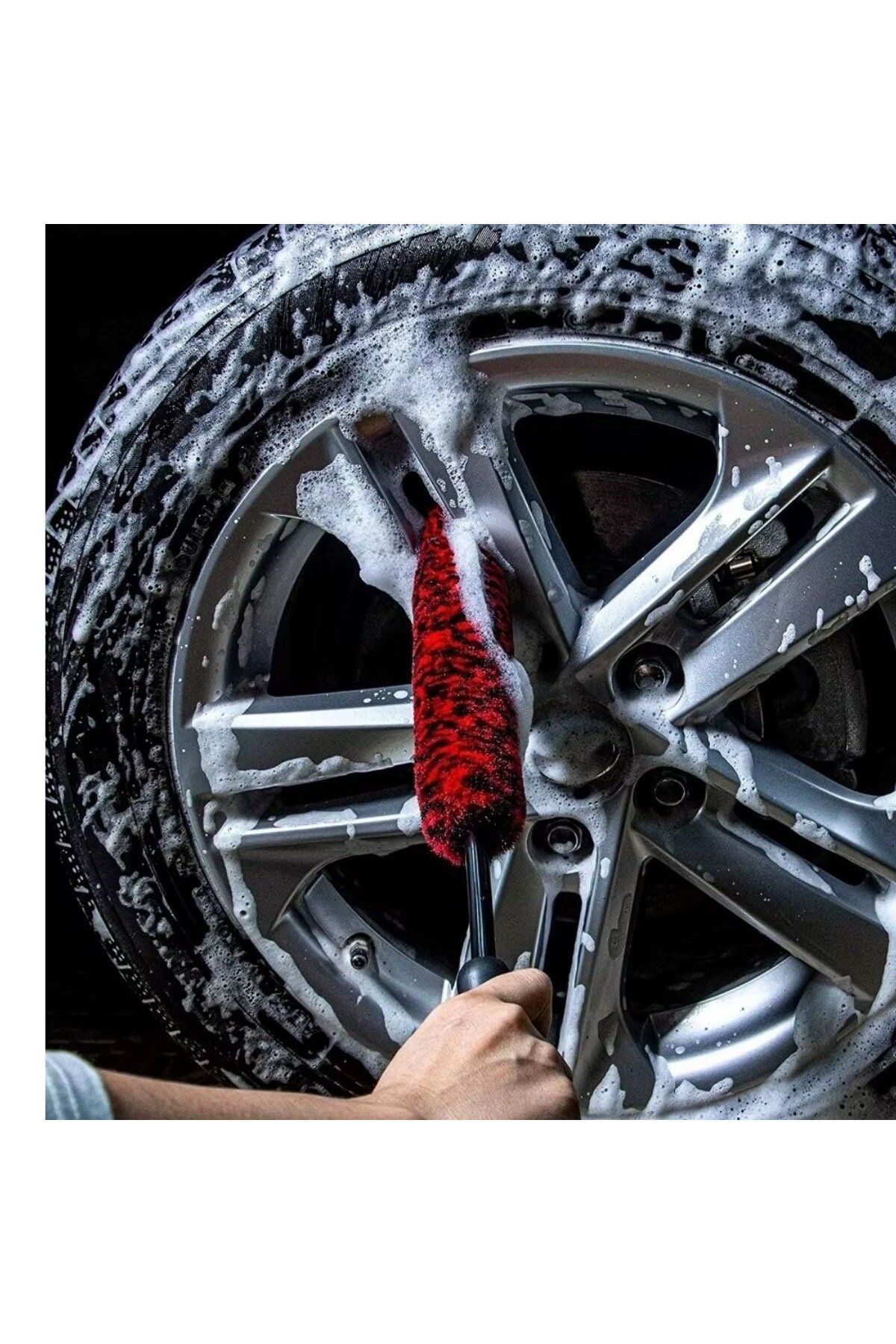 PERİBOİA-Periboia 3Pcs Flexible Plush Auto Wheel Rim - Exhaust Cleaning Brush, Home & Vehicle Cleaning Dusting Brush Set 4