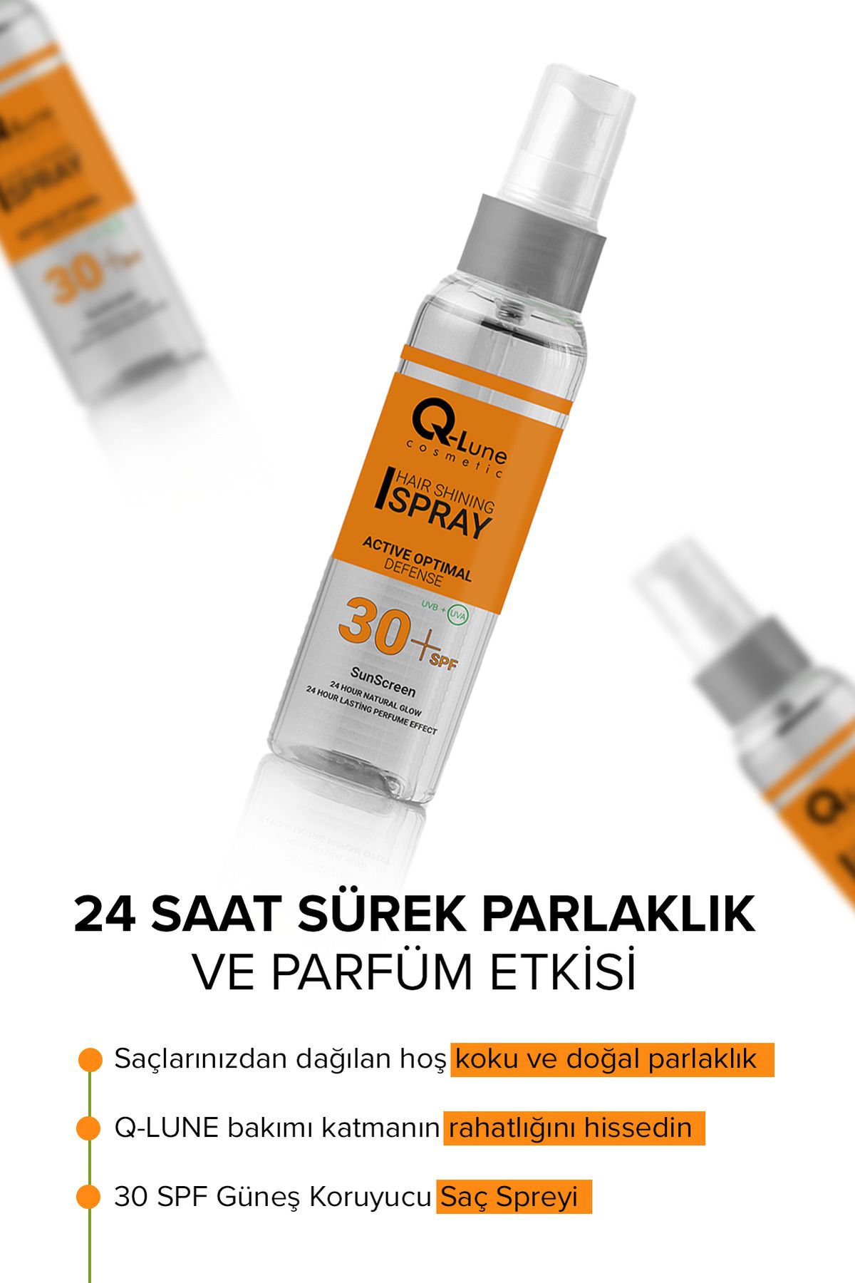 Q Lune 30 Spf Güneş Koruyucu Saç Parfümü / Saç Parlatıcı Sprey 100ml (30 Spf Haır Shınıng Spray-haır Care)-6