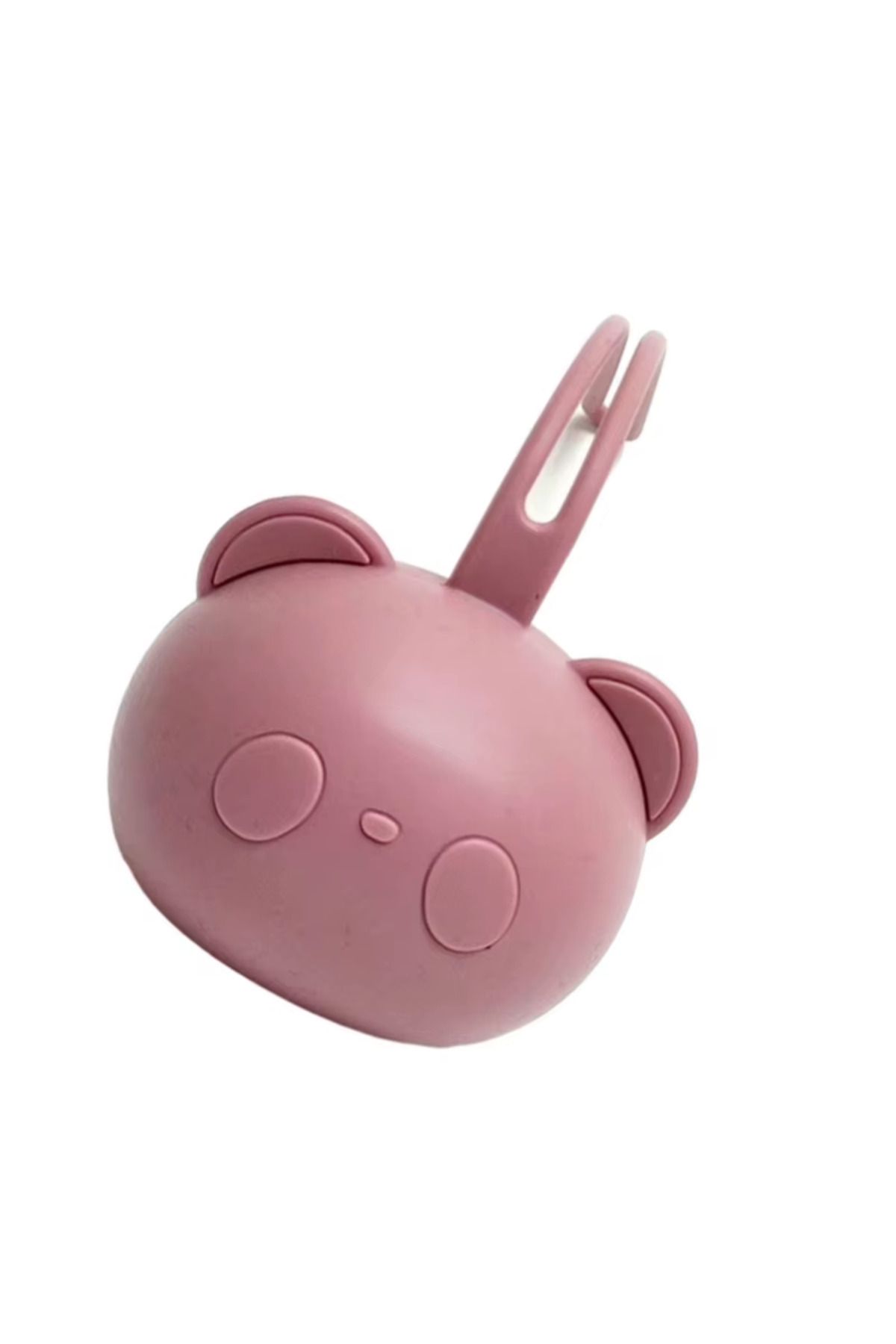 The Cloudish Shop Silikon Emzik Saklama Kutusu Emzik Tutucu Taşınabilir Askılı PANDA Desenli ROSE PEMBE