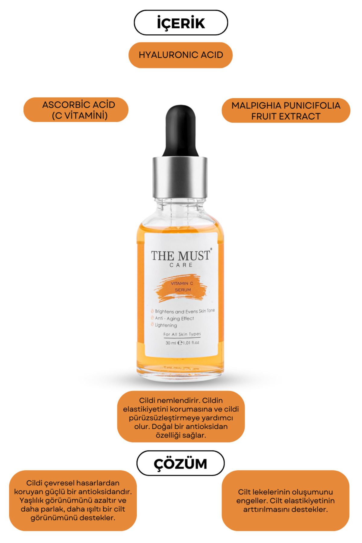 THEMUSTCARE-Vitamin C Care Serum - Brightening, Anti-Blemish and Skin Tone Equalizing, 20% Ascorbic Acid 30 ml 4