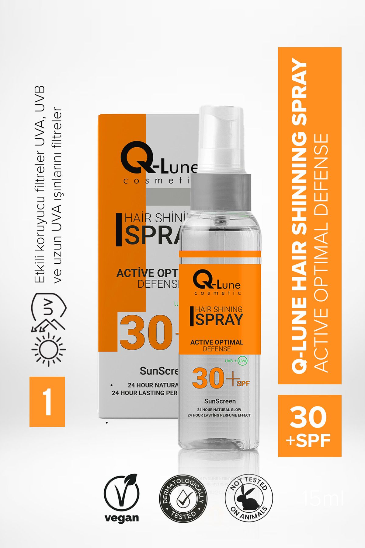 Q Lune 30 Spf Güneş Koruyucu Saç Parfümü / Saç Parlatıcı Sprey 100ml (30 Spf Haır Shınıng Spray-haır Care)-1