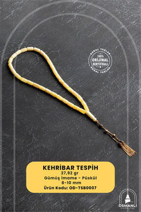 OSMANLI DOĞAL TAŞ 8-10 mm Silindir Kesim Gold Eskitme Kaplamalı Gümüş İmame v...