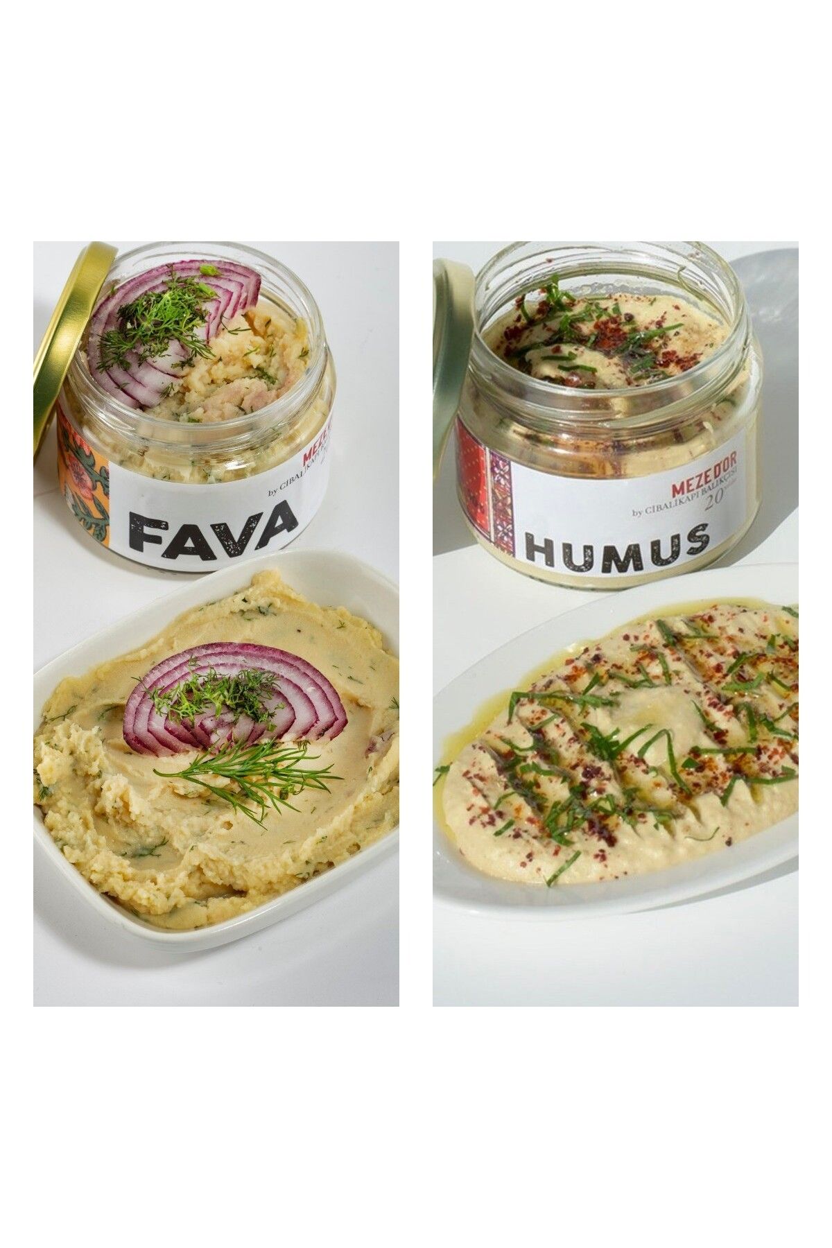 MEZE Seti (Fava-Humus) 300 Gram Cam Kavanoz