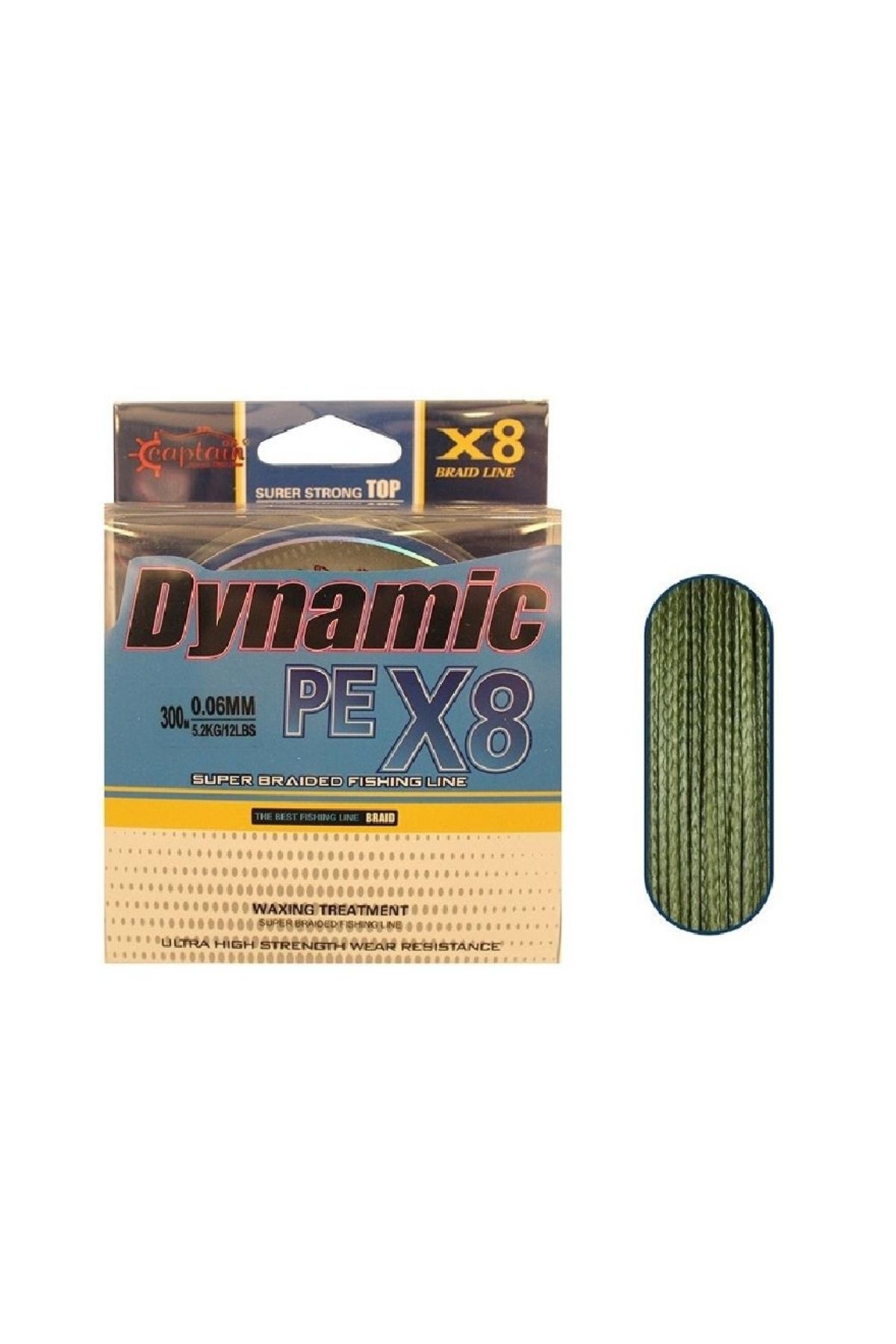 CAPTAIN Dynamic Soft Pe 8 Örgü Spin İp Misina 300Mt Yeşil 0,30Mm