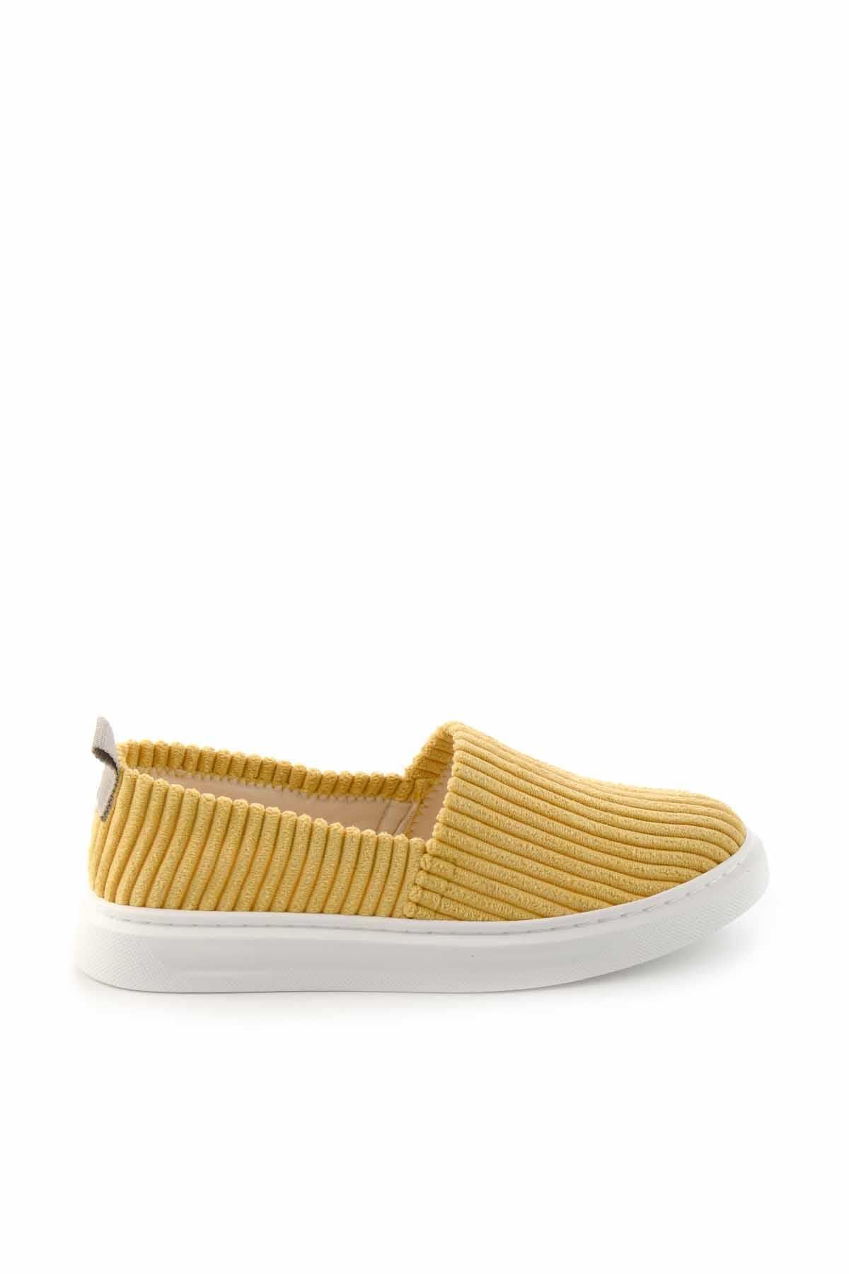 Bambi-Yellow Fabric Women's Casual Shoes K01122001004 2