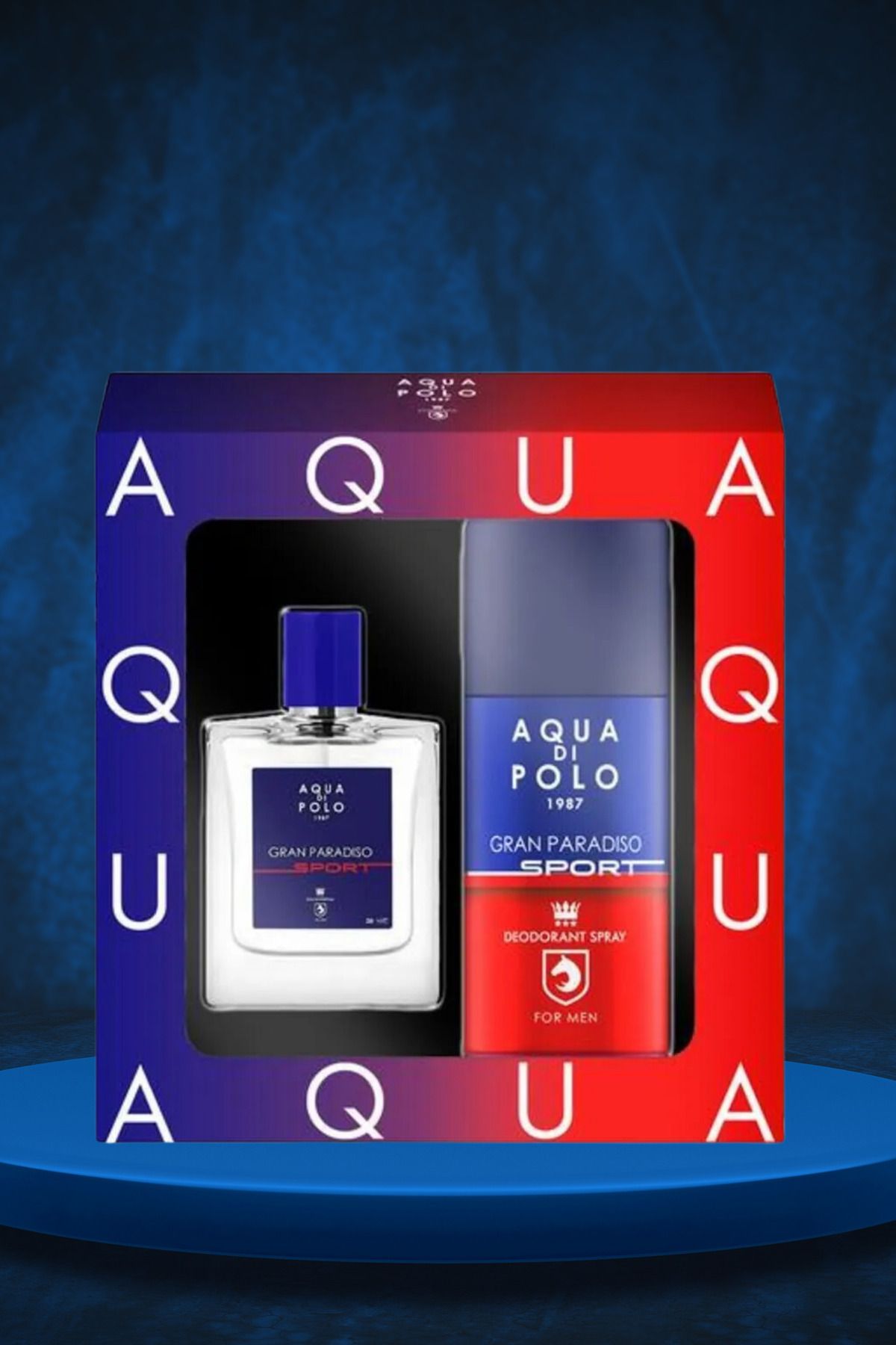 مجموعه عطر و دئودورانت مردانه EDP 50 میلی لیتری Gran Paradiso Sport 1987 Aqua Di Polo STCC000333