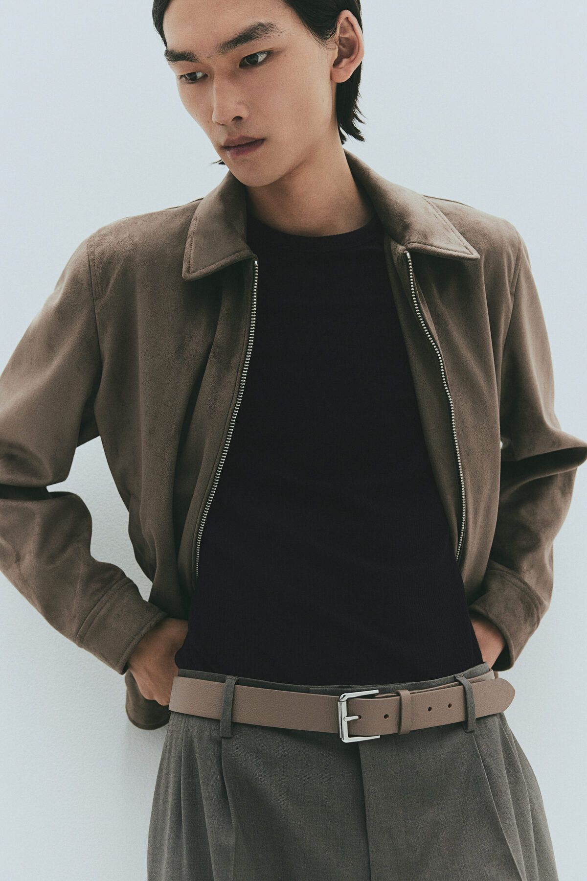 تی شرت مشکی مردانه T SLIM FIT اورجینال H M H&M