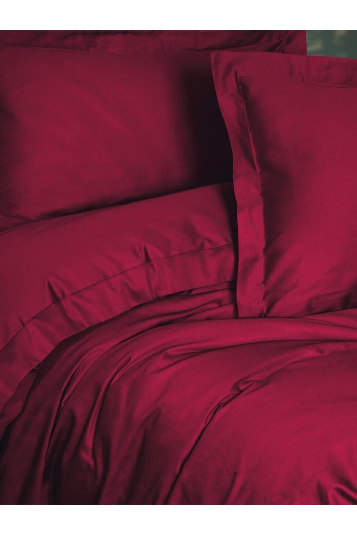 FAYMEM GLOBAL Elegant Bordo Çift Kişilik Saten Nevresim Takımı