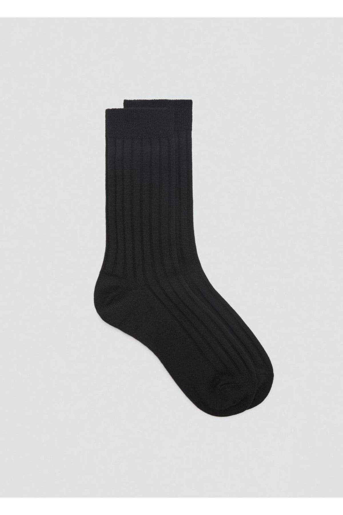 MANGO Woman-Socks with Wool Blend Twill 2