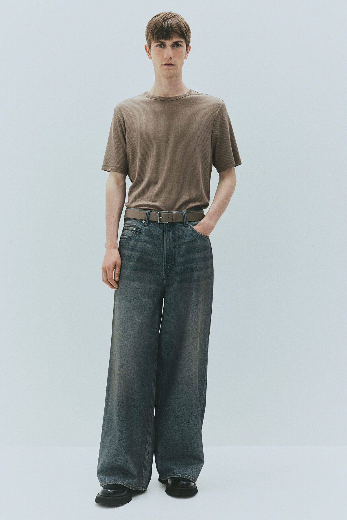 تی شرت نود مردانه T SLIM FIT اورجینال H M H&M