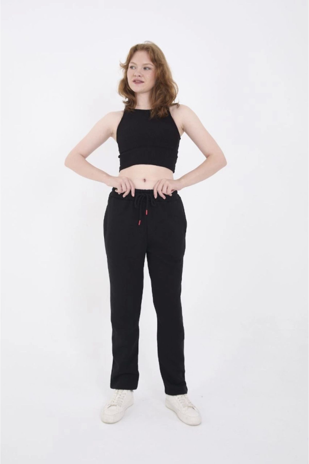 Leyaa Unisex Üç İplik Basic Eşofman Pantolon - Siyah