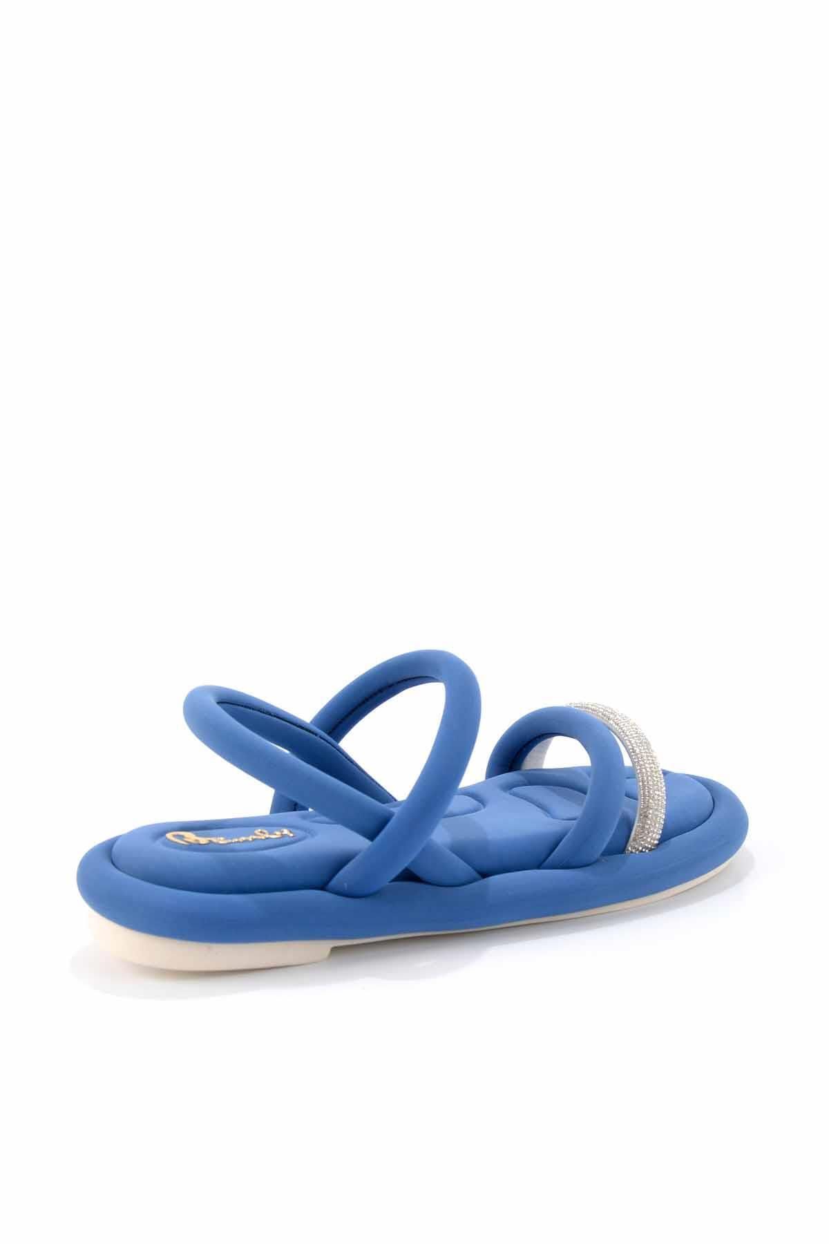 Bambi-Blaue Satin-Damensandalen K 05362028038 4